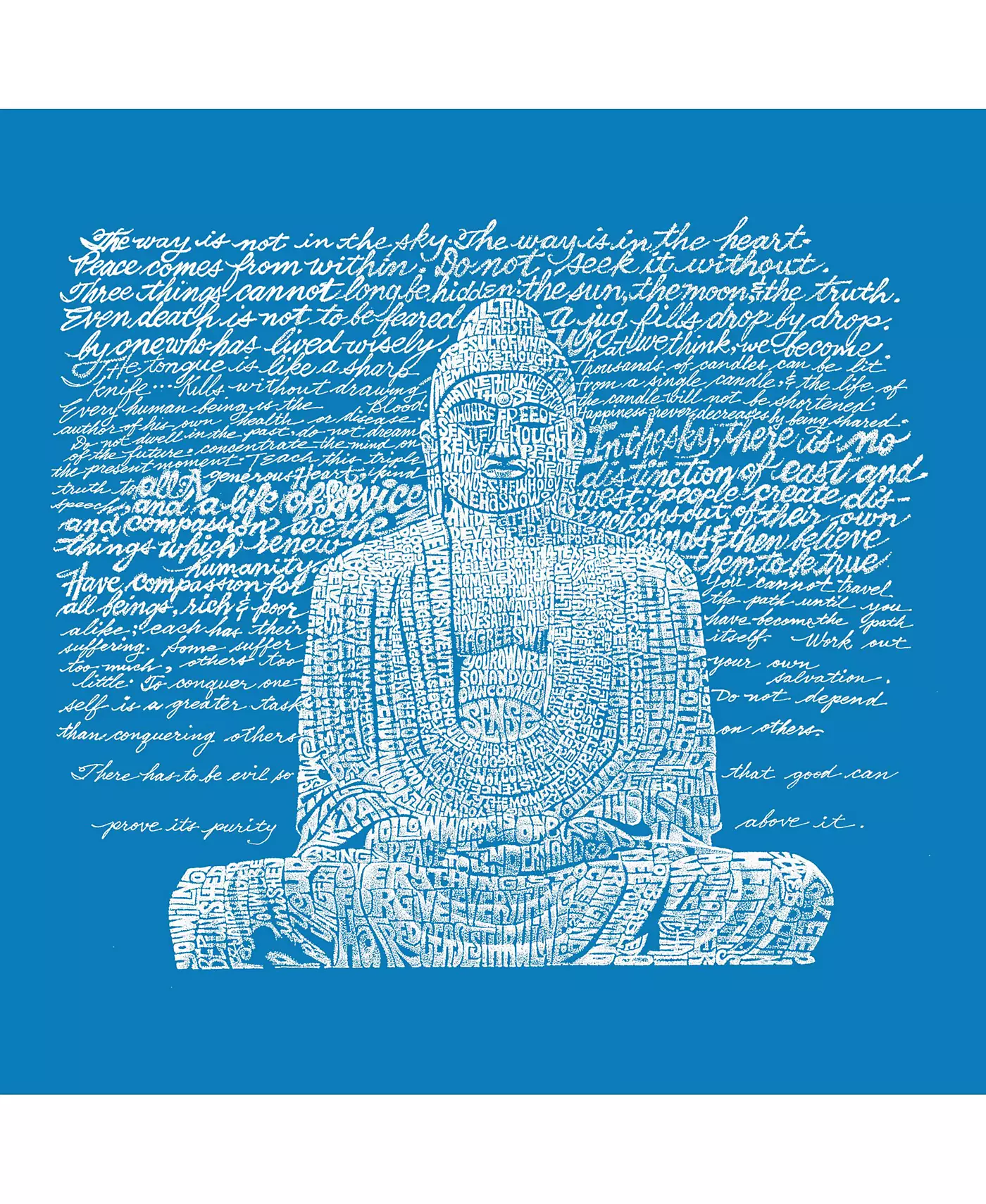 LA Pop Art Zen Buddha - Маленькая сумка-тоут с надписью Word Art