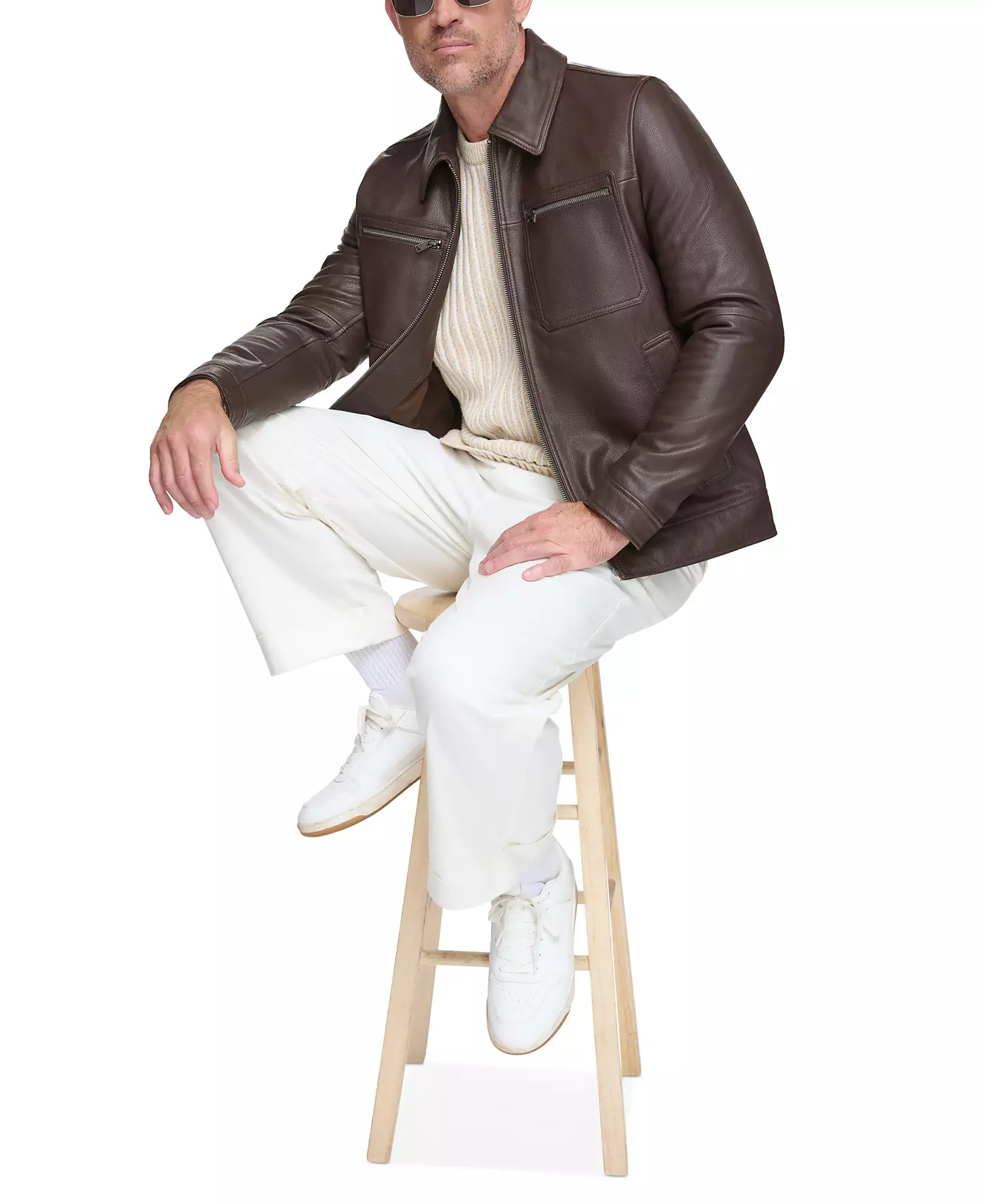 Мужская куртка дальнобойщика Marc New York Halen из шагреневой кожи