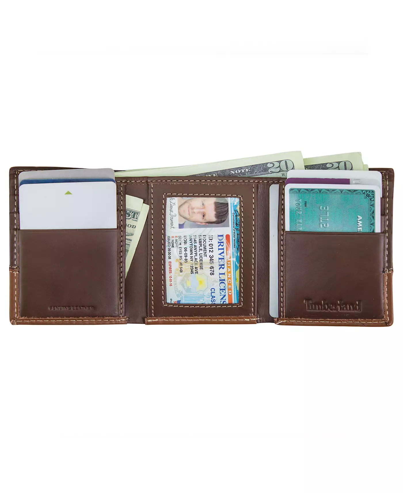 Мужской двухцветный кожаный кошелек Timberland Trifold