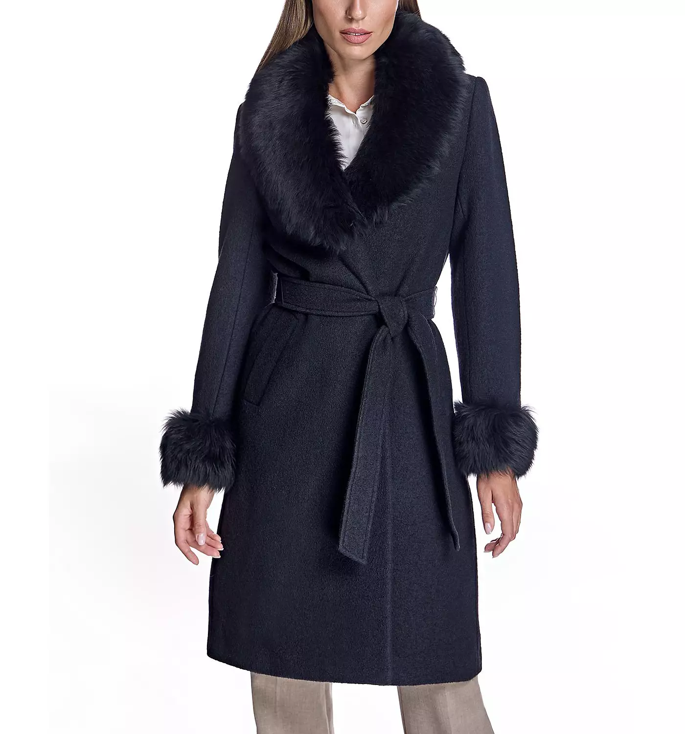 Женское шерстяное пальто-халат Julia & Stella By Maximilian