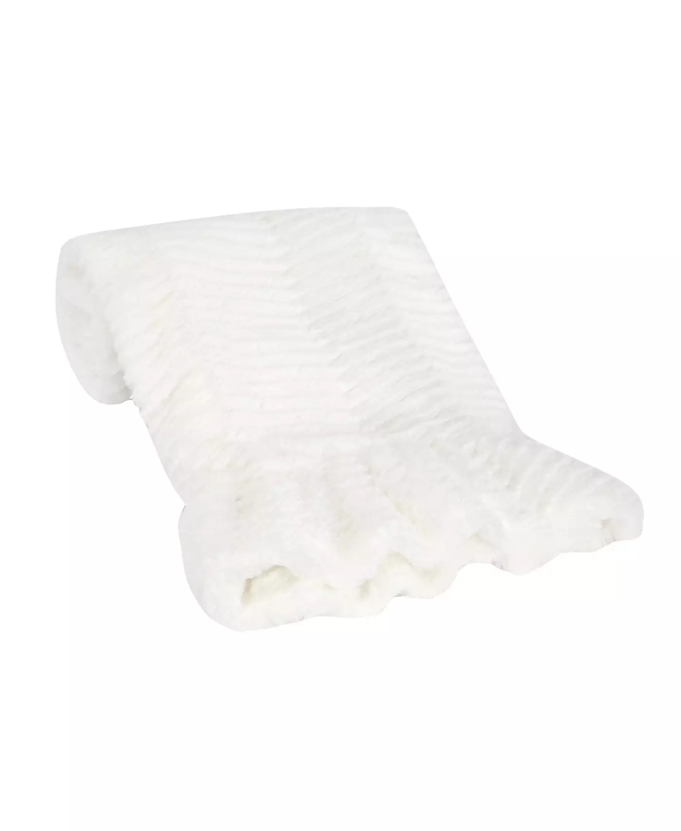 Детское одеяло Lambs & Ivy Signature White Ruffled Lux Minky/Jersey Chevron