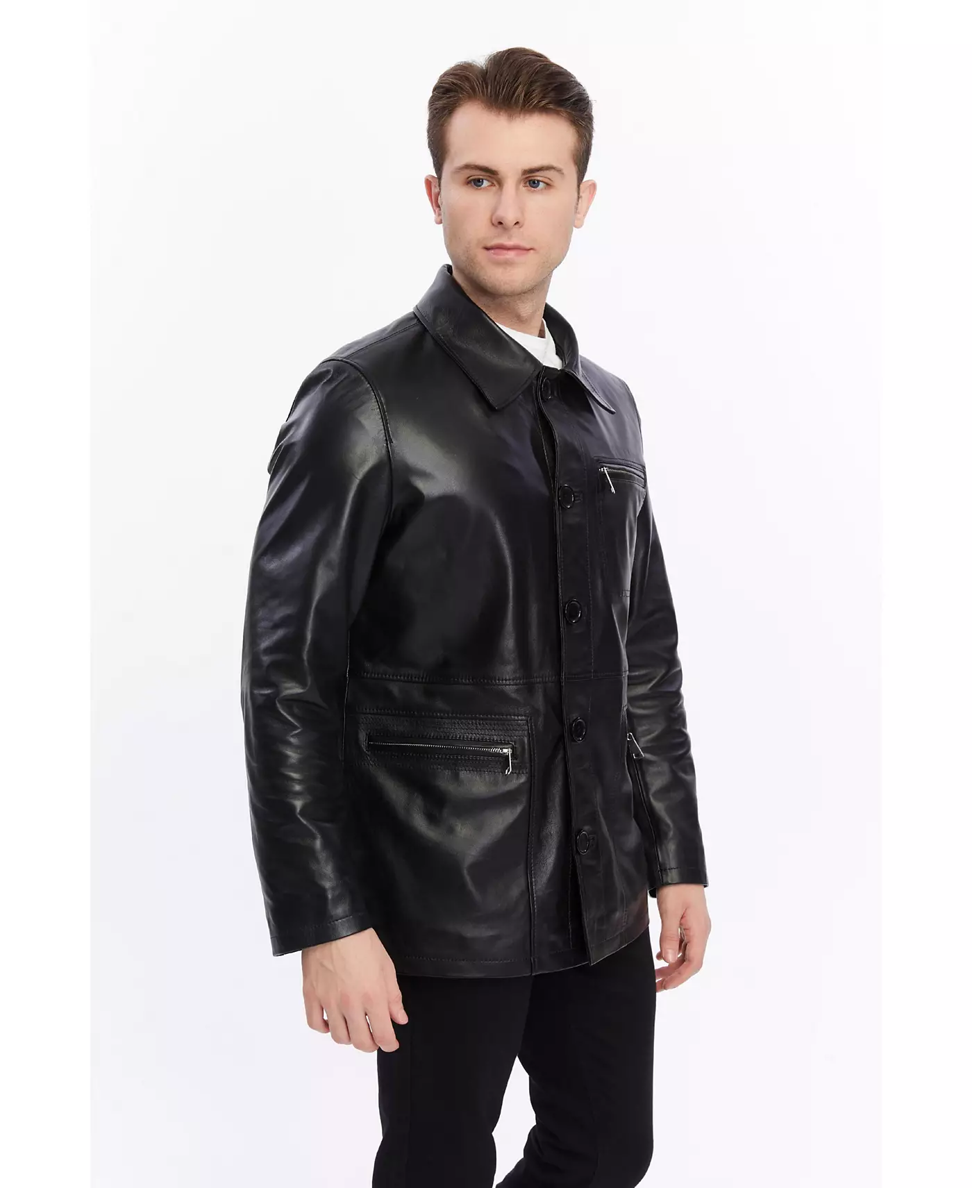 Мужская куртка Furniq UK из натуральной кожи
