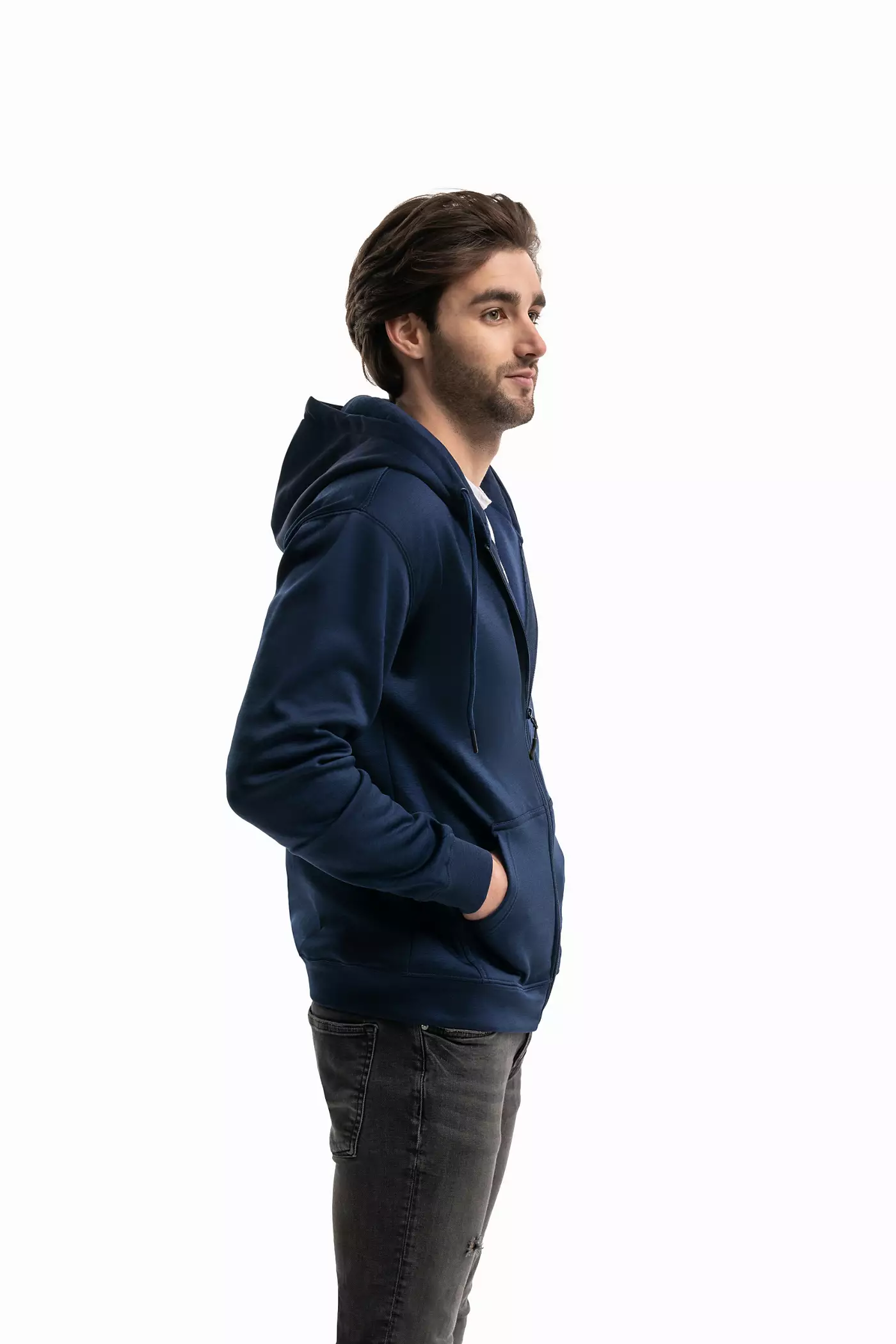 Мужская толстовка Mio Marino Premium Zip-Up Hoodie для мужчин с гладкой шелковистой матовой отделкой и уютной флисовой подкладкой, с капюшоном