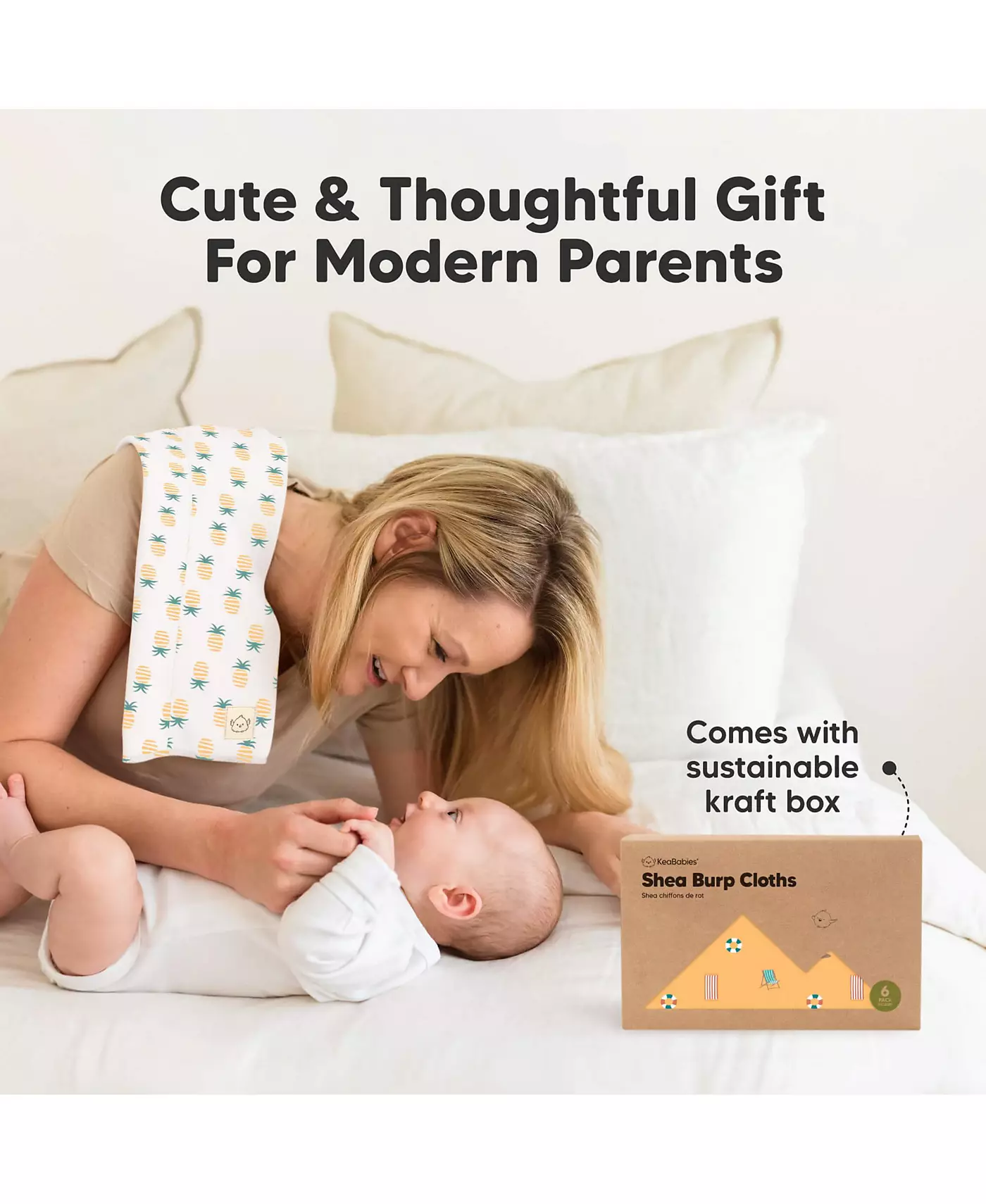 KeaBabies Kids 6pk Shea Burp Cloths Girls, срыгивающие салфетки для младенцев, новорожденных