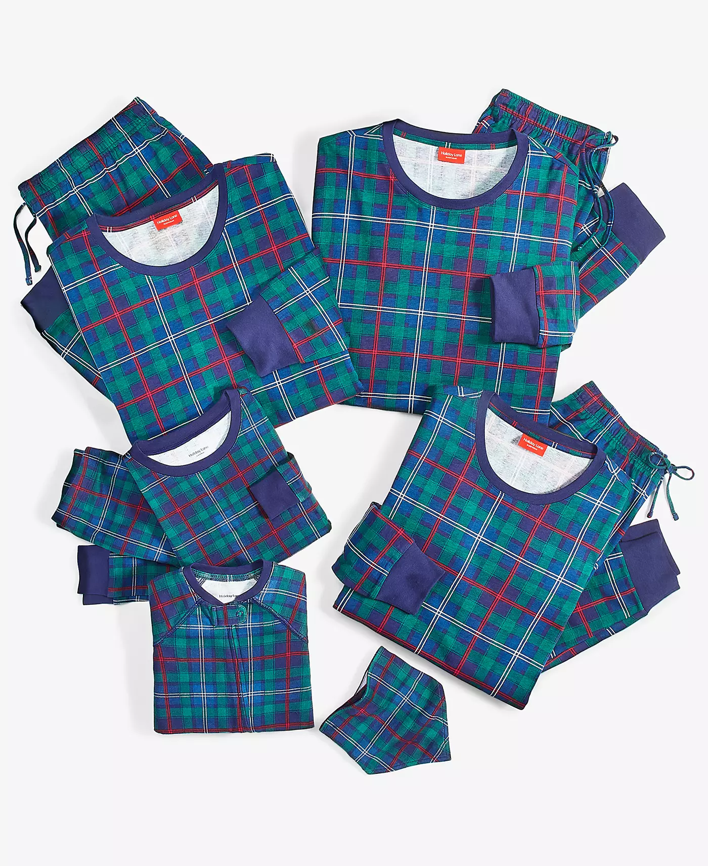 Семейные пижамные комплекты Holiday Lane Family Plaid, созданные для Macy's