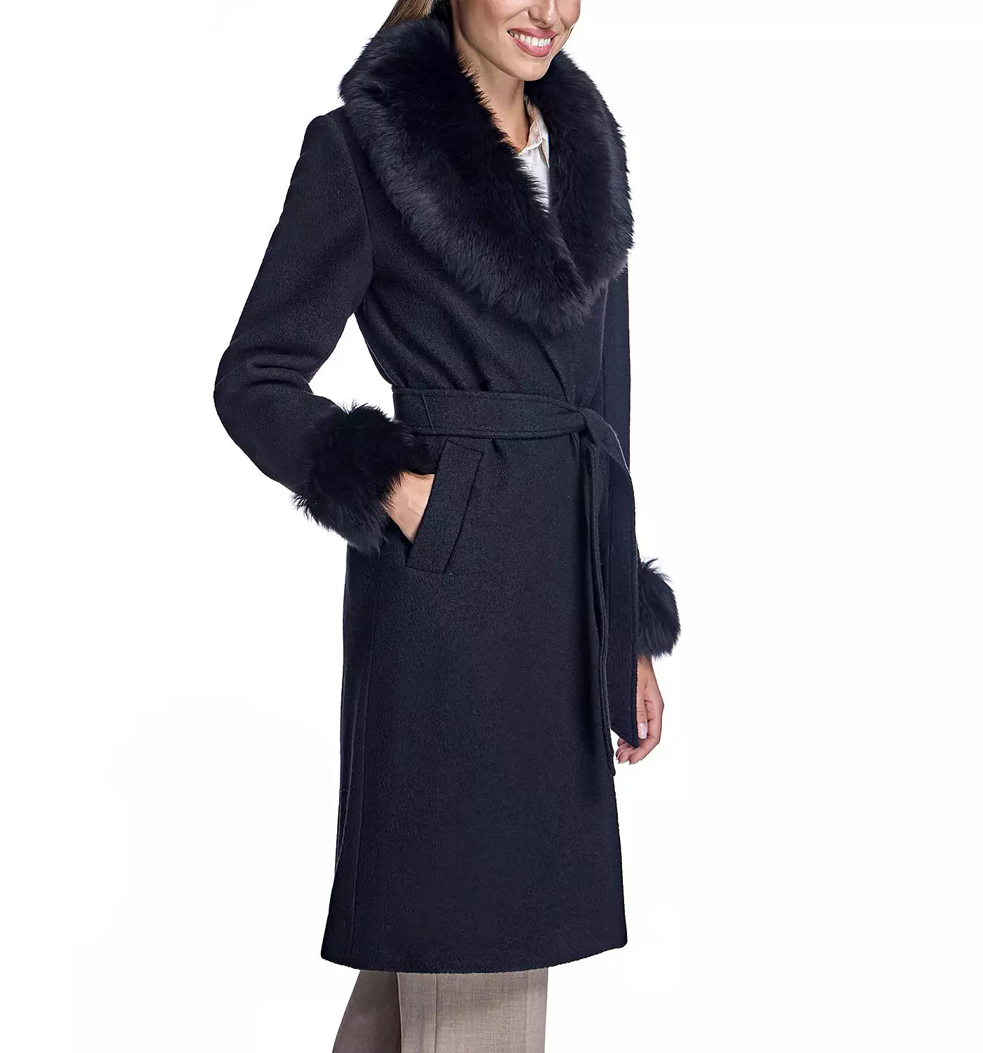 Женское шерстяное пальто-халат Julia & Stella By Maximilian