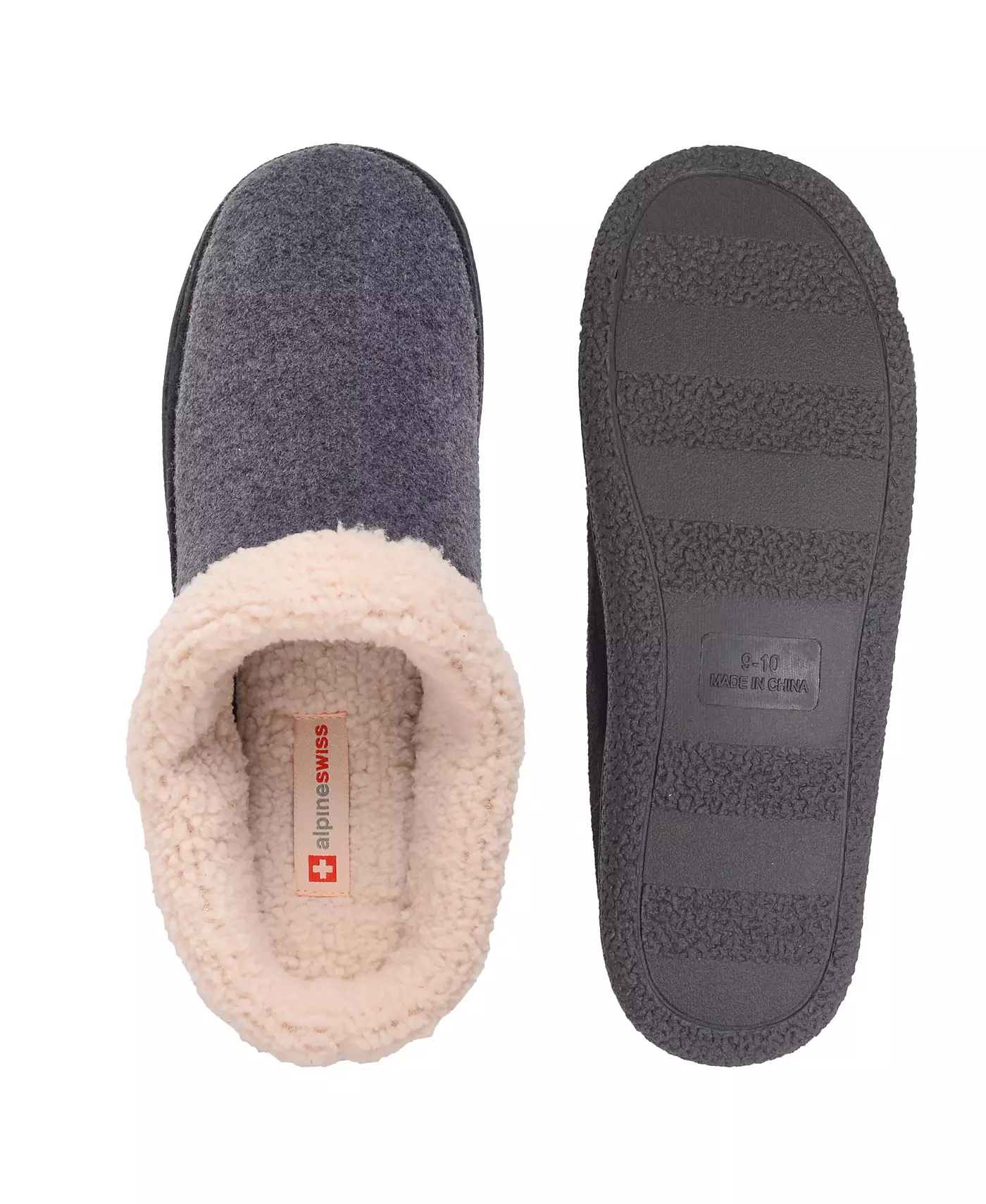 Мужские тапочки Alpine Swiss Memory Foam Clog Slips из флиса с пушистым эффектом Slip On для дома