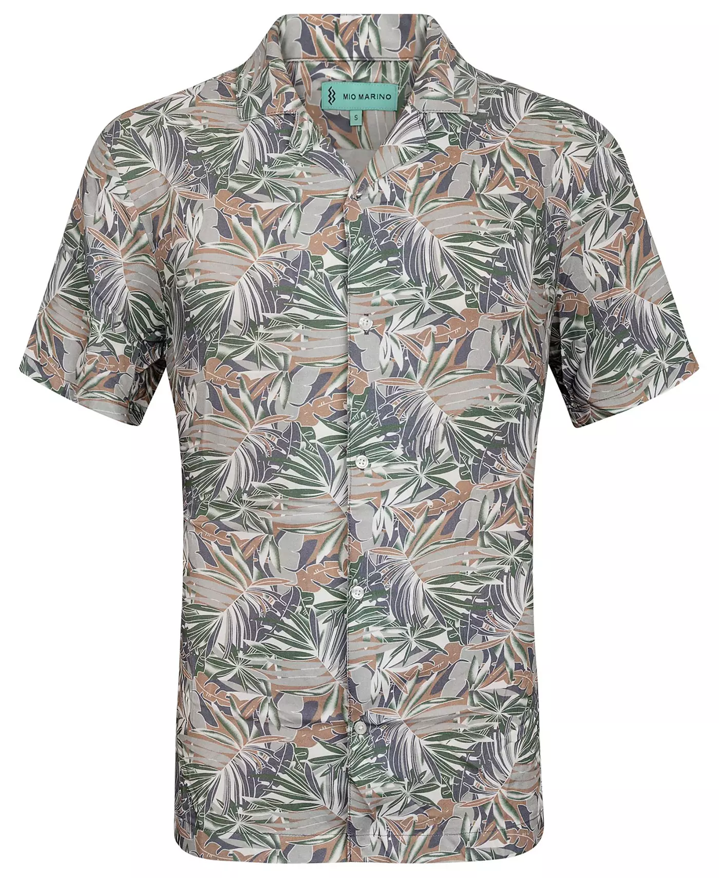 Мужская повседневная гавайская рубашка с коротким рукавом Mio Marino на пуговицах