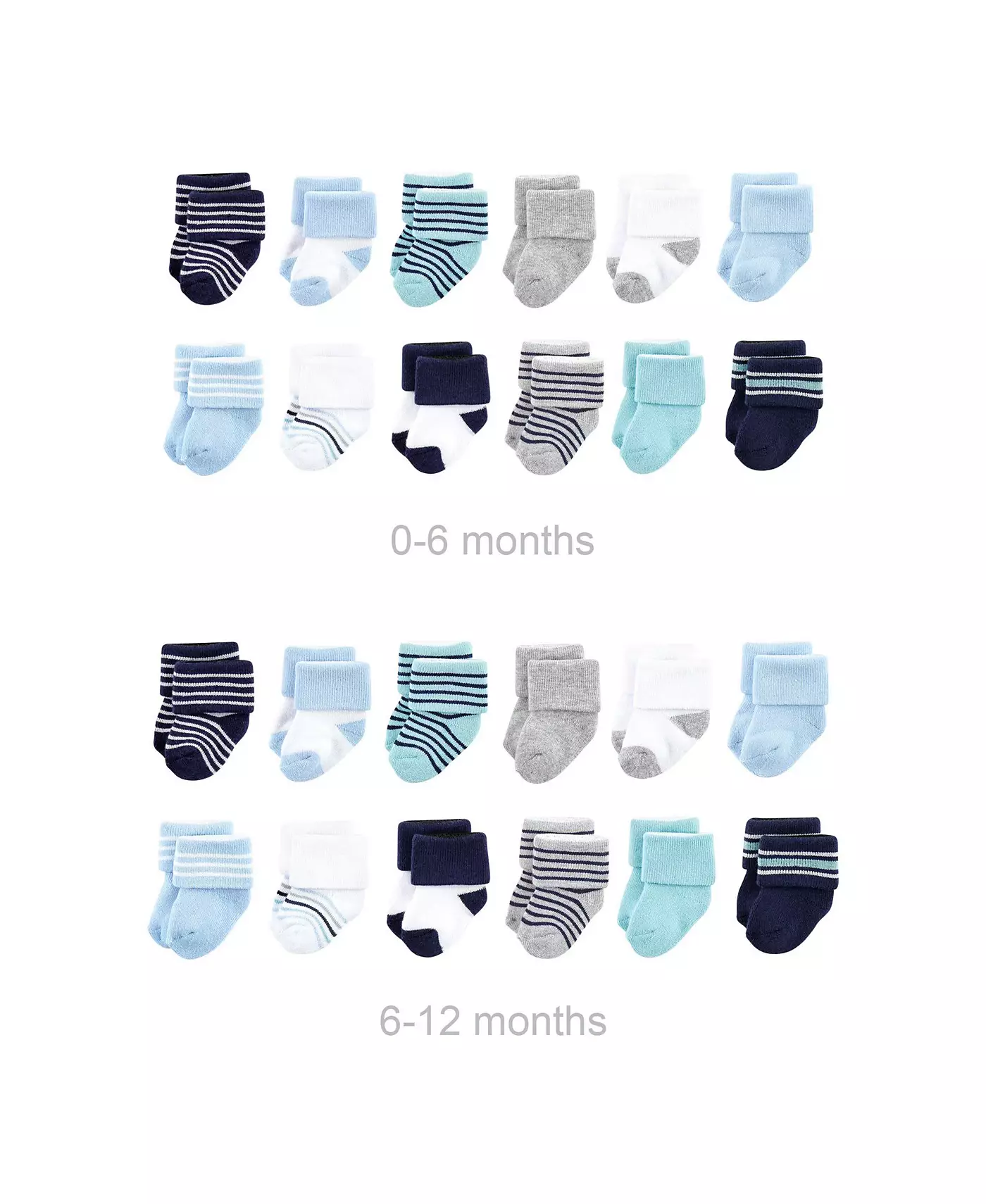 Носки Luvable Friends Baby Boys Grow with Me из хлопка и махровых тканей