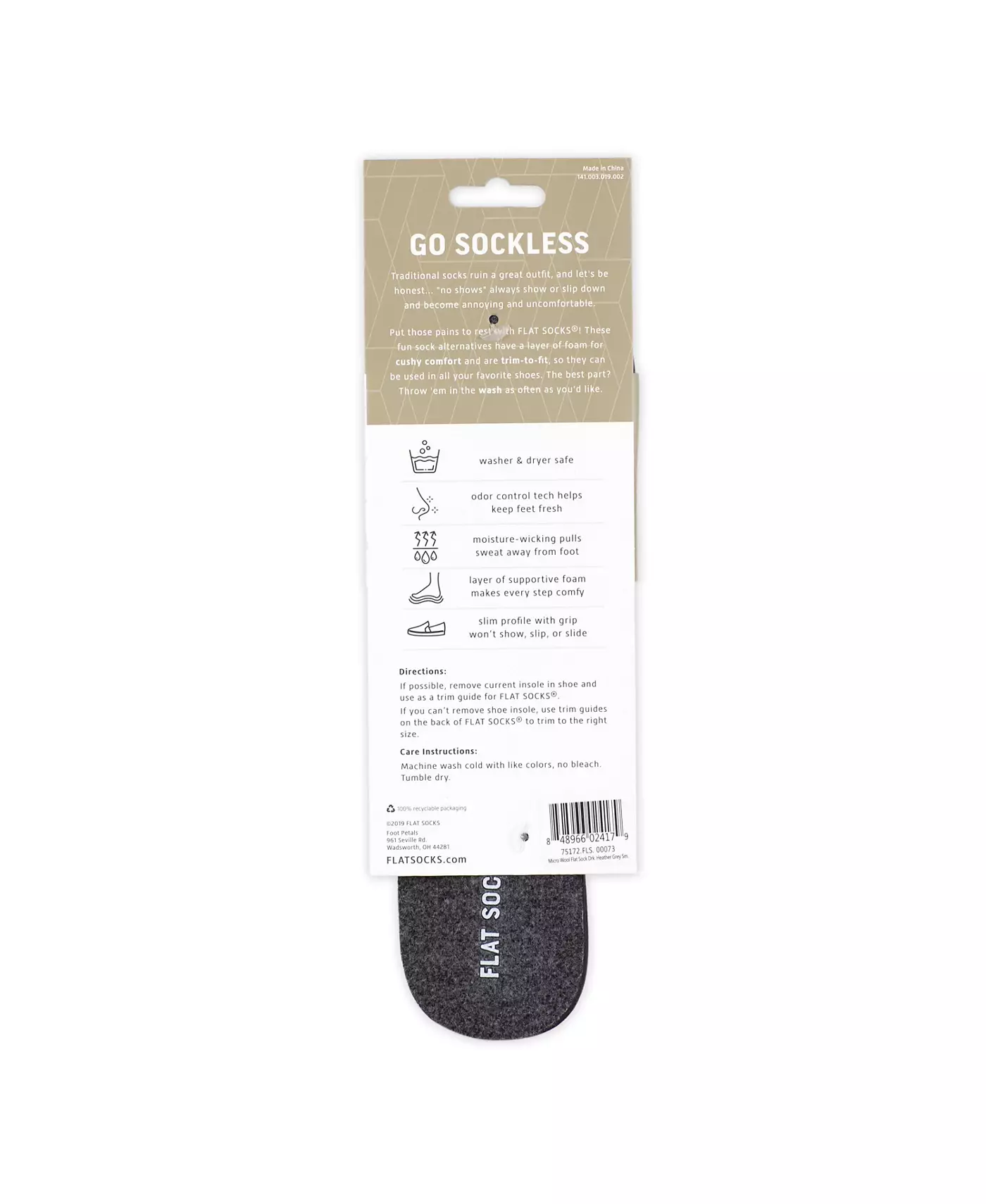 Носки женские Foot Petals светло-серые, темно-серые, песочные, плоские