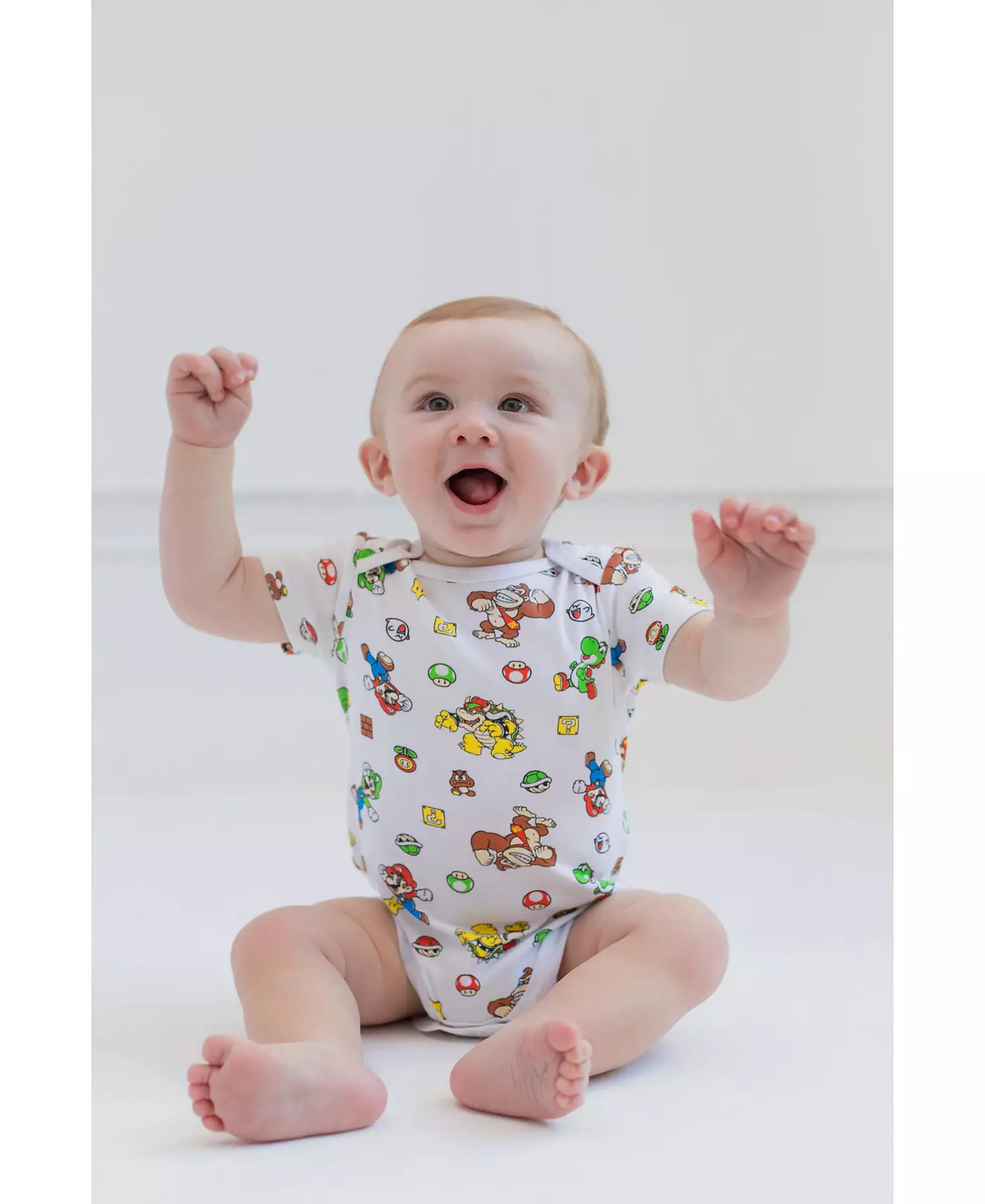 SUPER MARIO Baby Boys Nintendo Donkey Kong Yoshi Mario Lugi Bowser Toad 5 комплектов боди с коротким рукавом для новорожденных