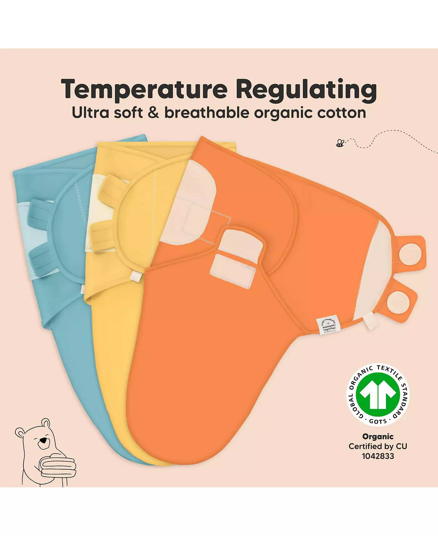 KeaBabies 3 упаковки Soothe Baby Swaddle 0-3 месяца, органические детские пеленки, спальные мешки, для новорожденных, младенческие пеленки