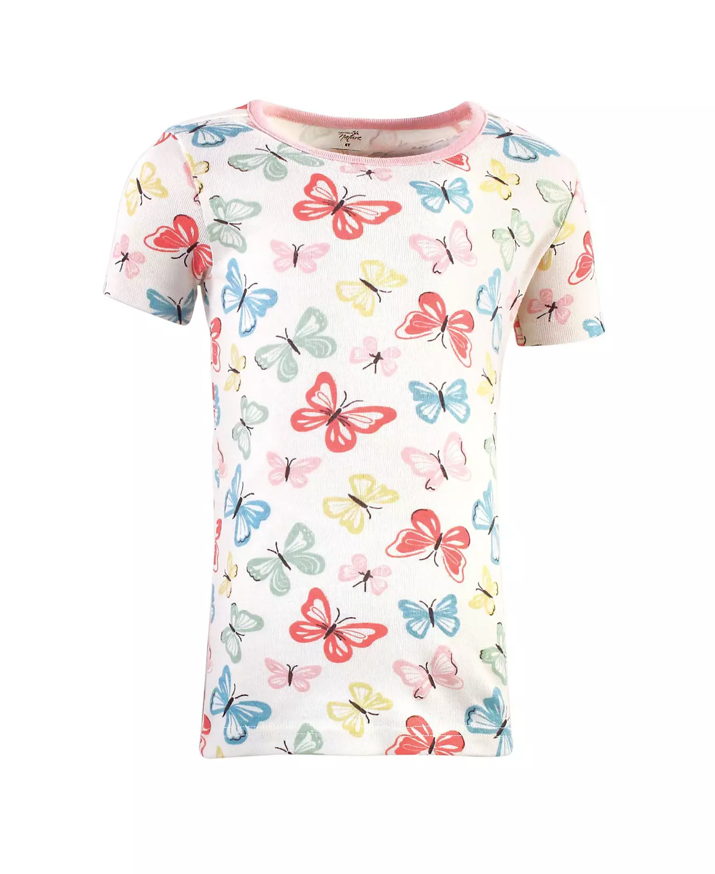 Пижамный комплект для девочек из органического хлопка «Toddled by Nature», облегающий, с бабочками