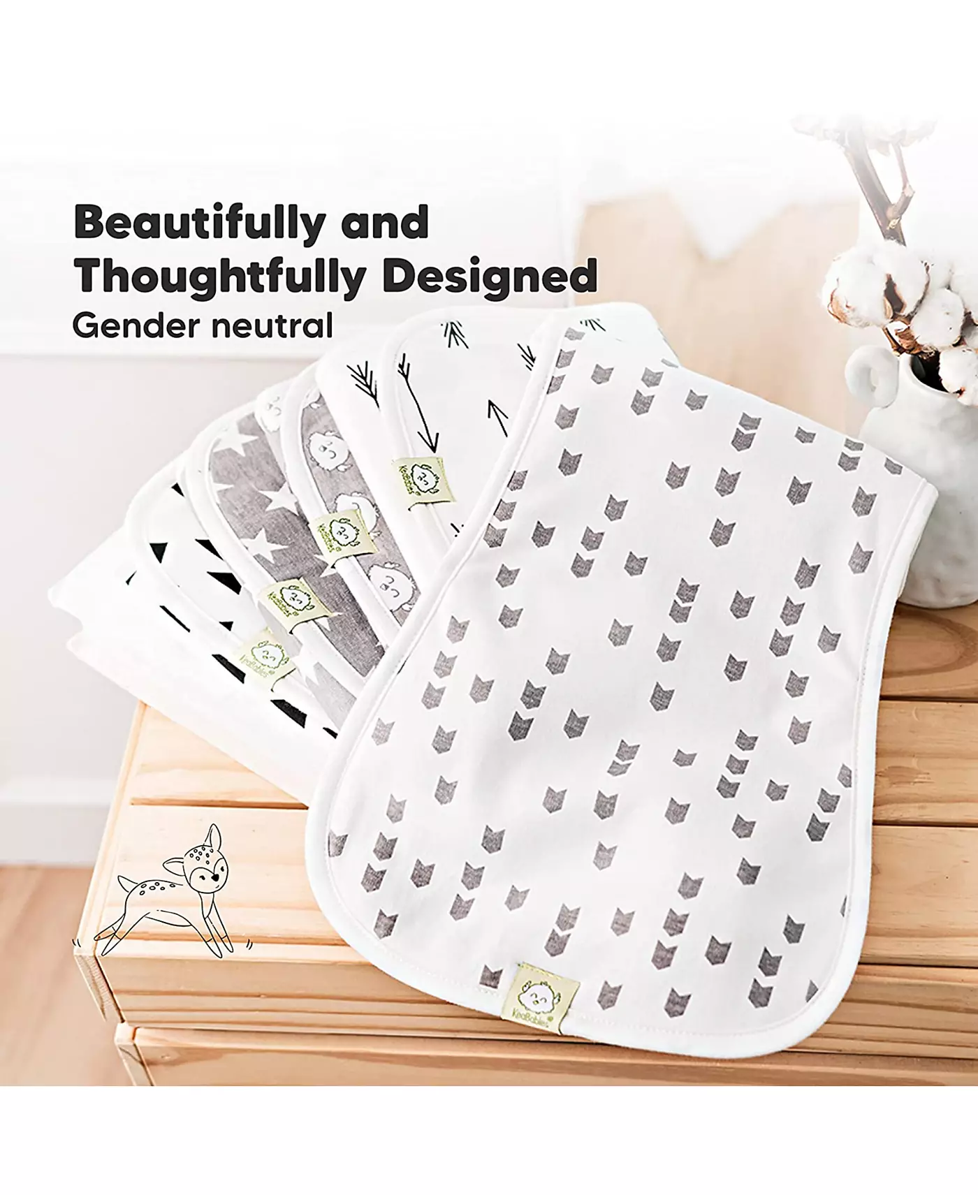 KeaBabies 5pk Urban Baby Burp Cloths, органические салфетки для срыгивания для младенцев, салфетки для срыгивания для девочек и мальчиков