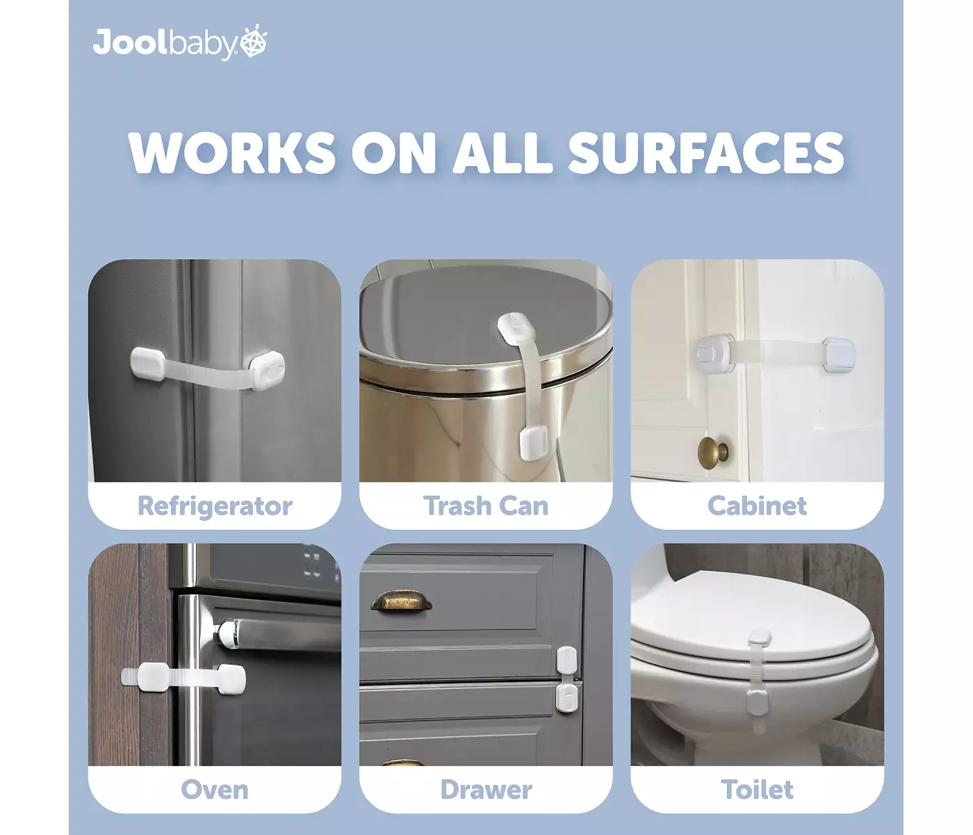 Jool Baby многофункциональный ремень безопасности для шкафов, холодильников, ящиков, набор из 4 защитных клеев