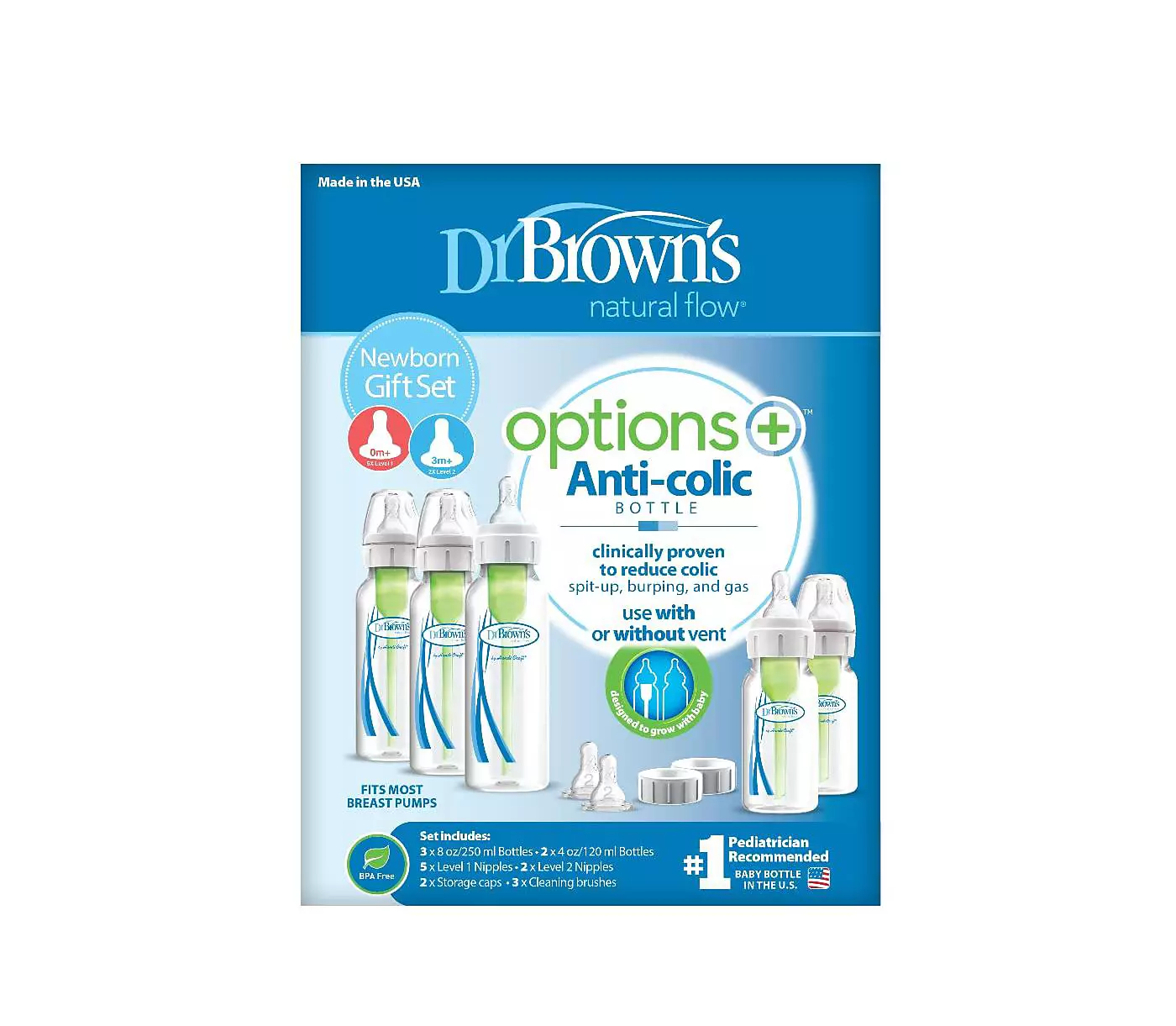 Dr. Browns Baby 17 предметов Антиколиковые принадлежности + Детская бутылочка Набор для кормления новорожденных