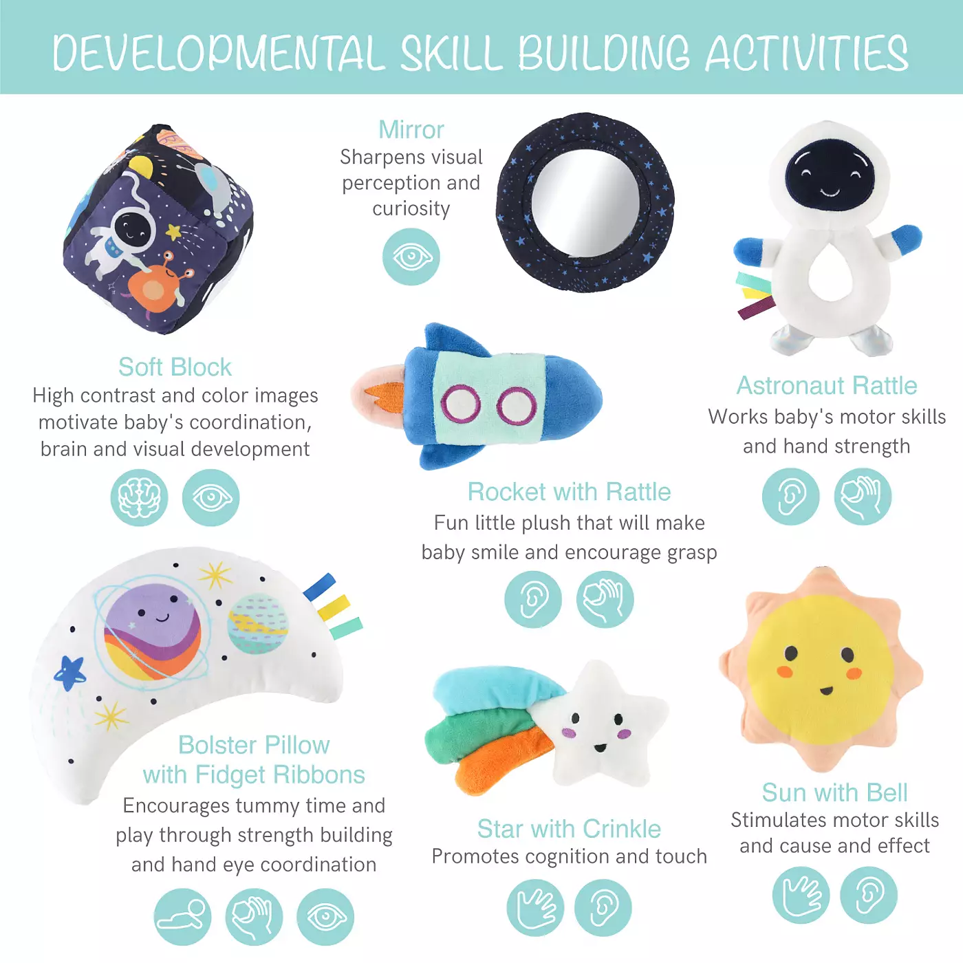 Peanutshell Space 7-в-1 Игровой комплекс и игровой коврик для малышей