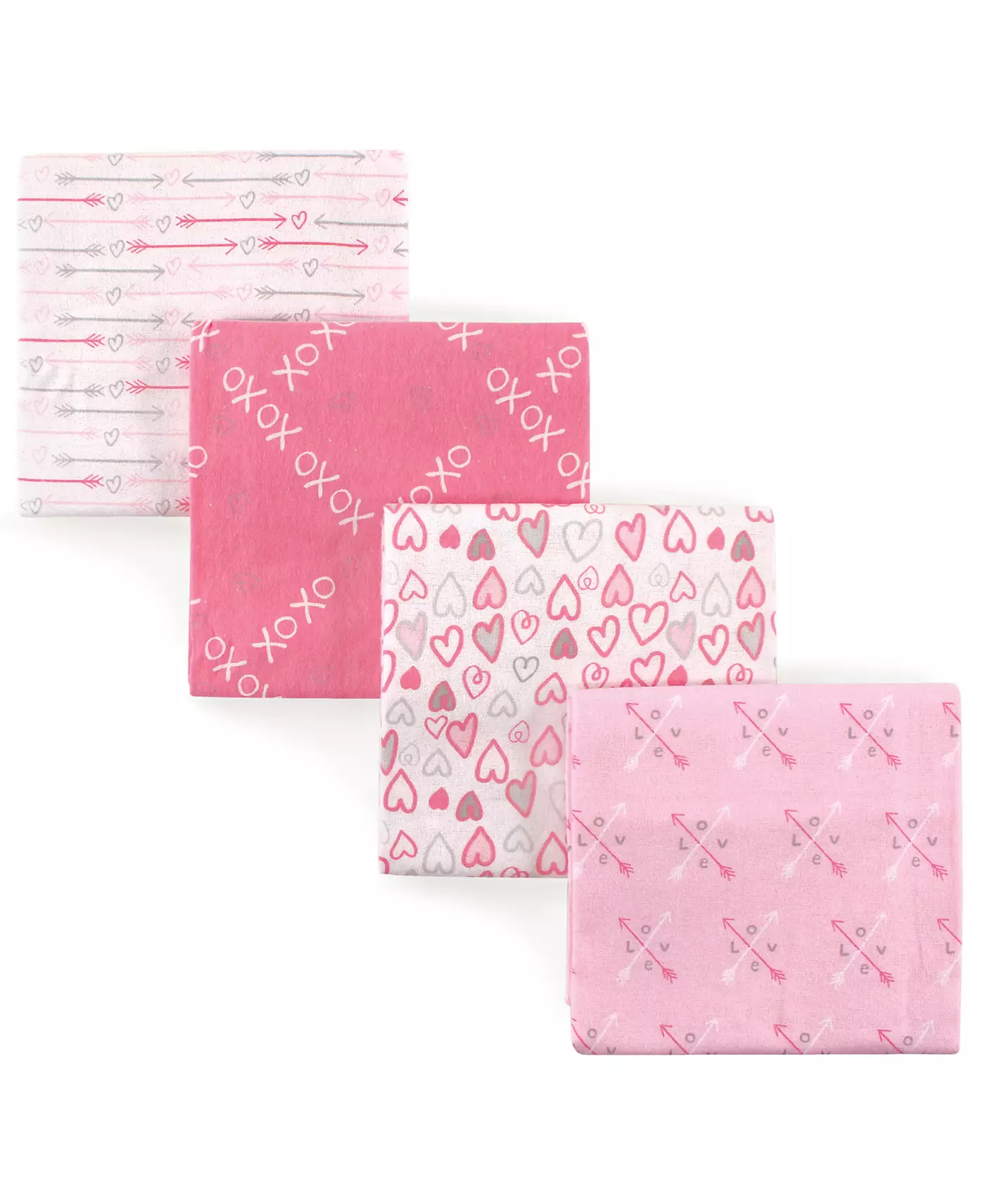 Одеяла Luvable Friends Baby Girl из хлопка и фланели, упаковка 4 шт., один размер