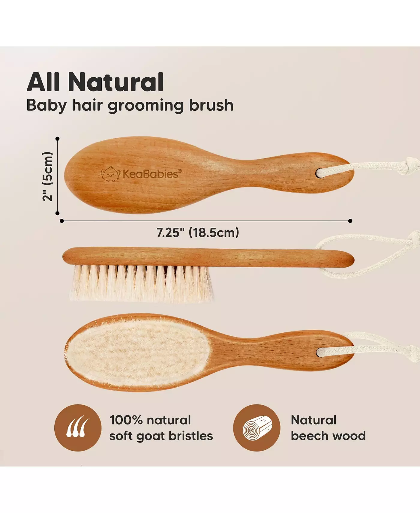 KeaBabies Детская щетка для волос, Овальная щетка-колыбель, Мягкая детская щетка для младенцев, Расческа для новорожденных девочек, мальчиков, Детская щетка для кожи головы