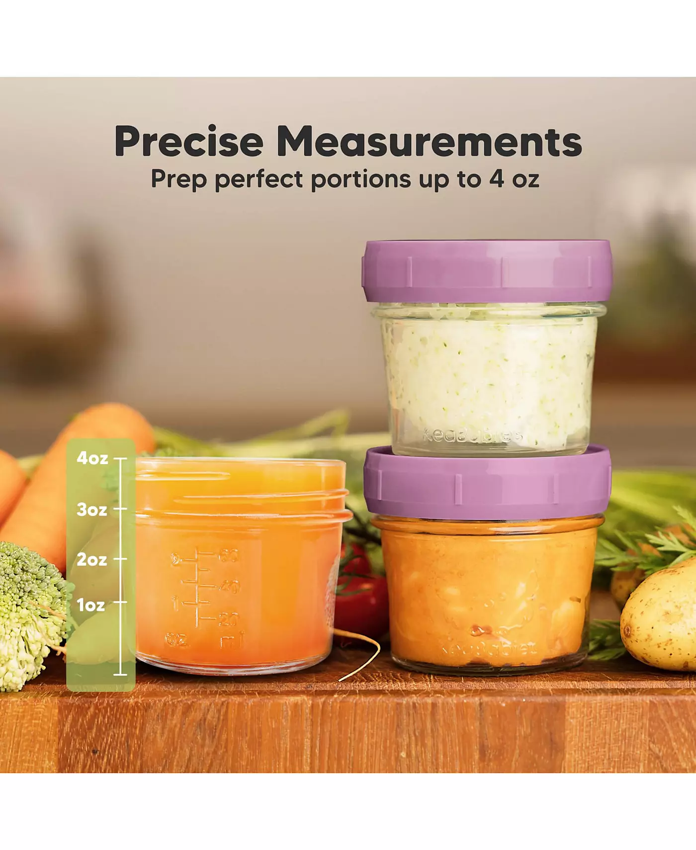 Контейнеры для хранения детского питания KeaBabies 12 шт., 4 унции, герметичные, стеклянные банки для детского питания без содержания бисфенола А для кормления