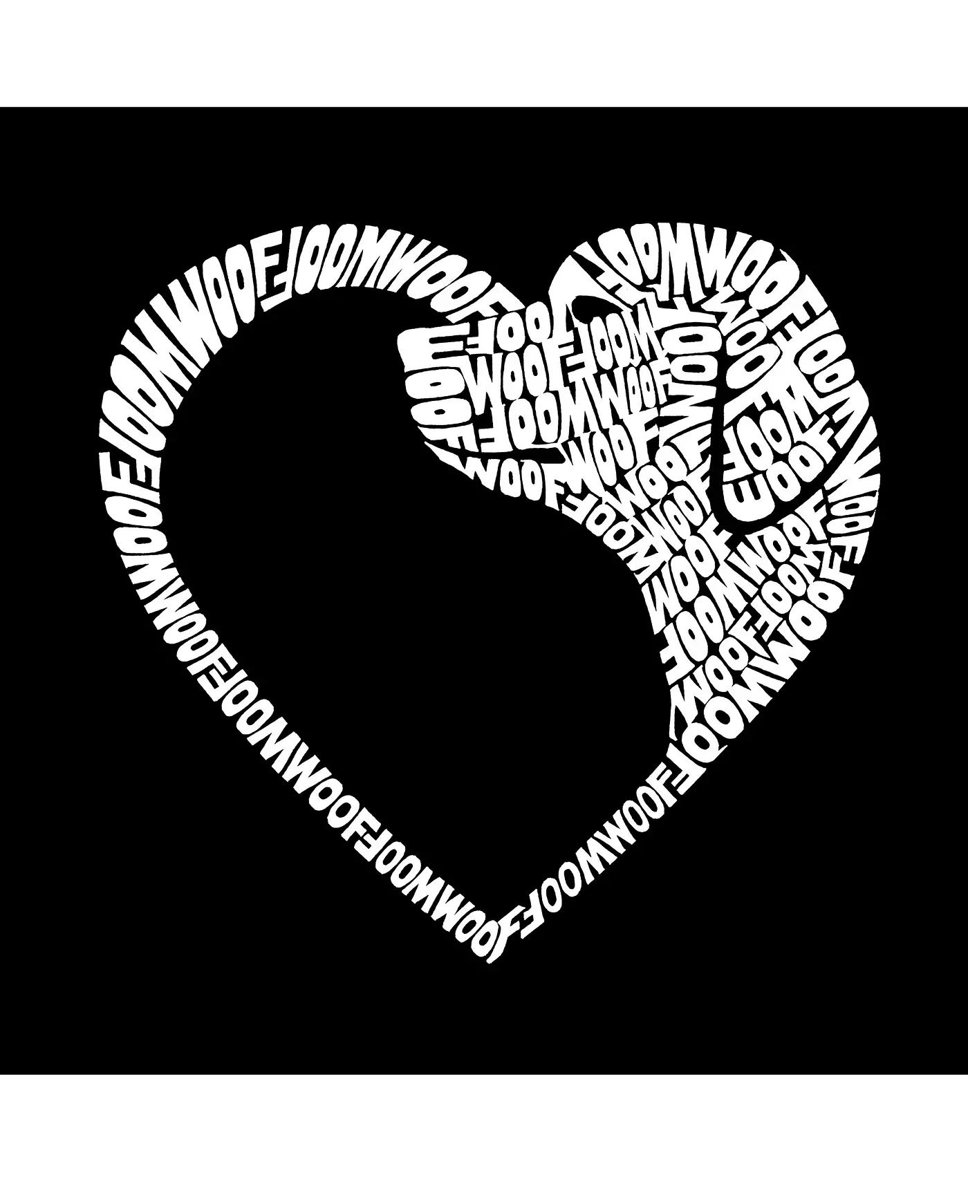 LA Pop Art Dog Heart - Маленькая сумка-тоут с надписью Word Art