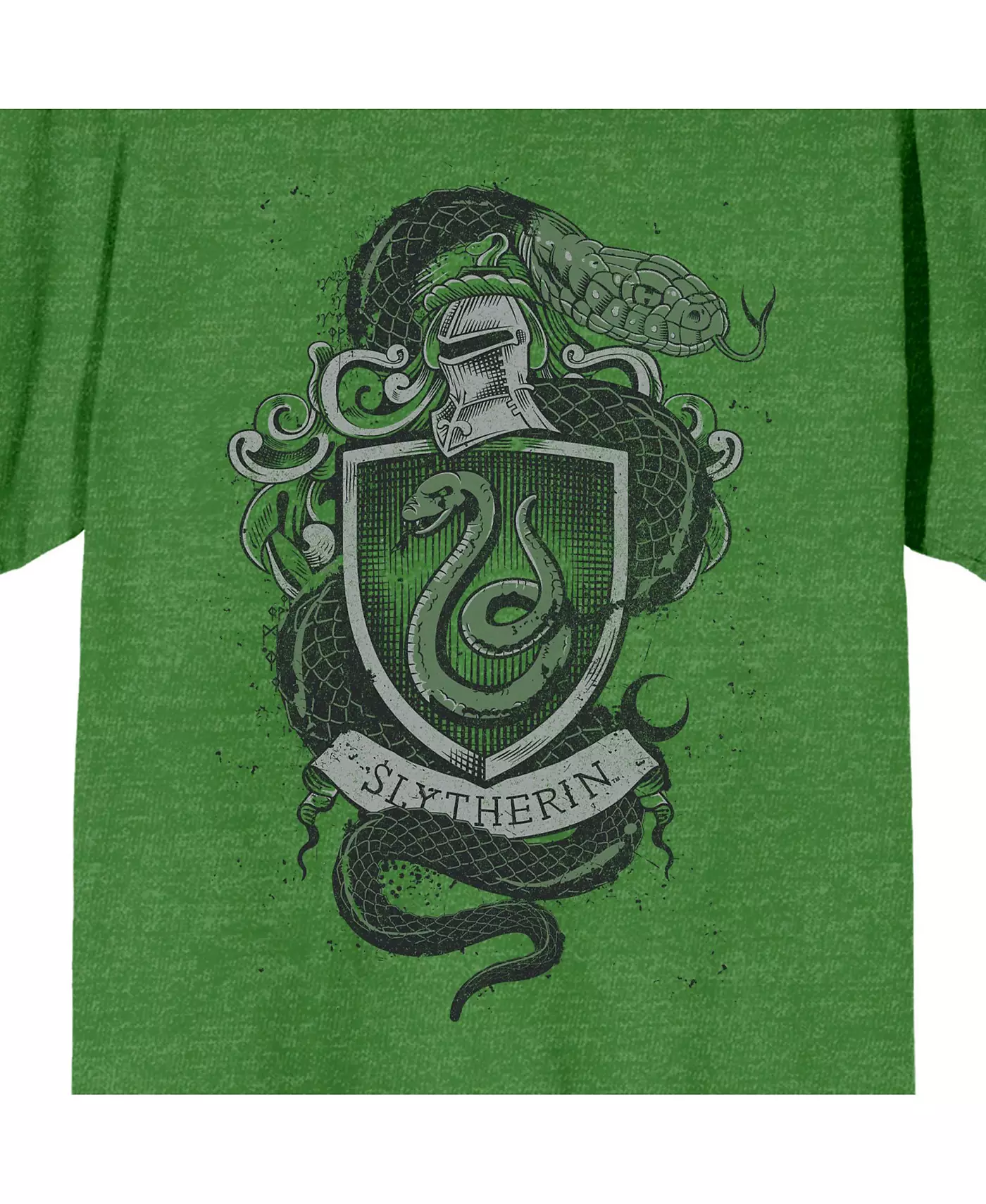 Мужская футболка с круглым вырезом и коротким рукавом с гербом факультета Гарри Поттера Слизерина Kelly Green Heather, размер XL
