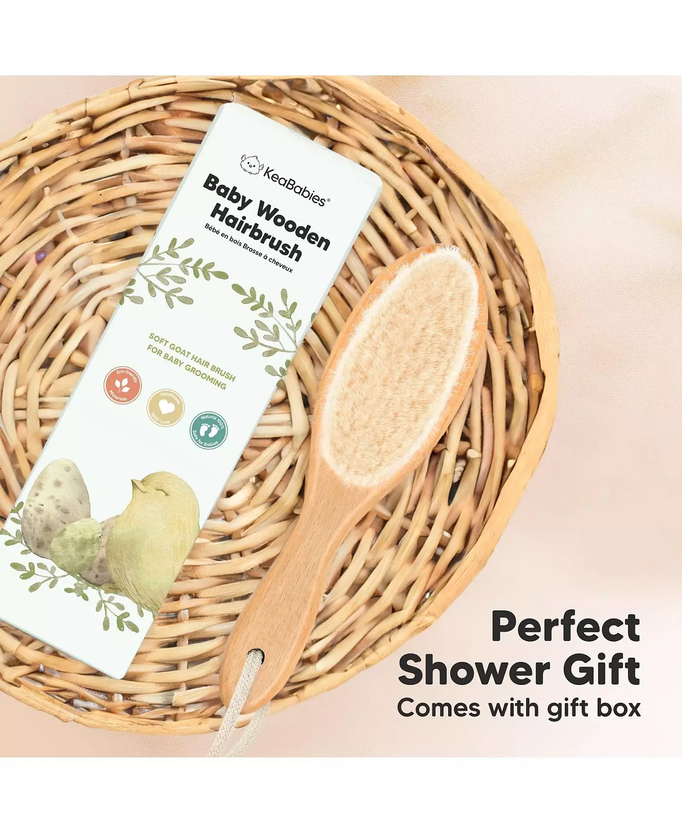 KeaBabies Детская щетка для волос, Овальная щетка-колыбель, Мягкая детская щетка для младенцев, Расческа для новорожденных девочек, мальчиков, Детская щетка для кожи головы