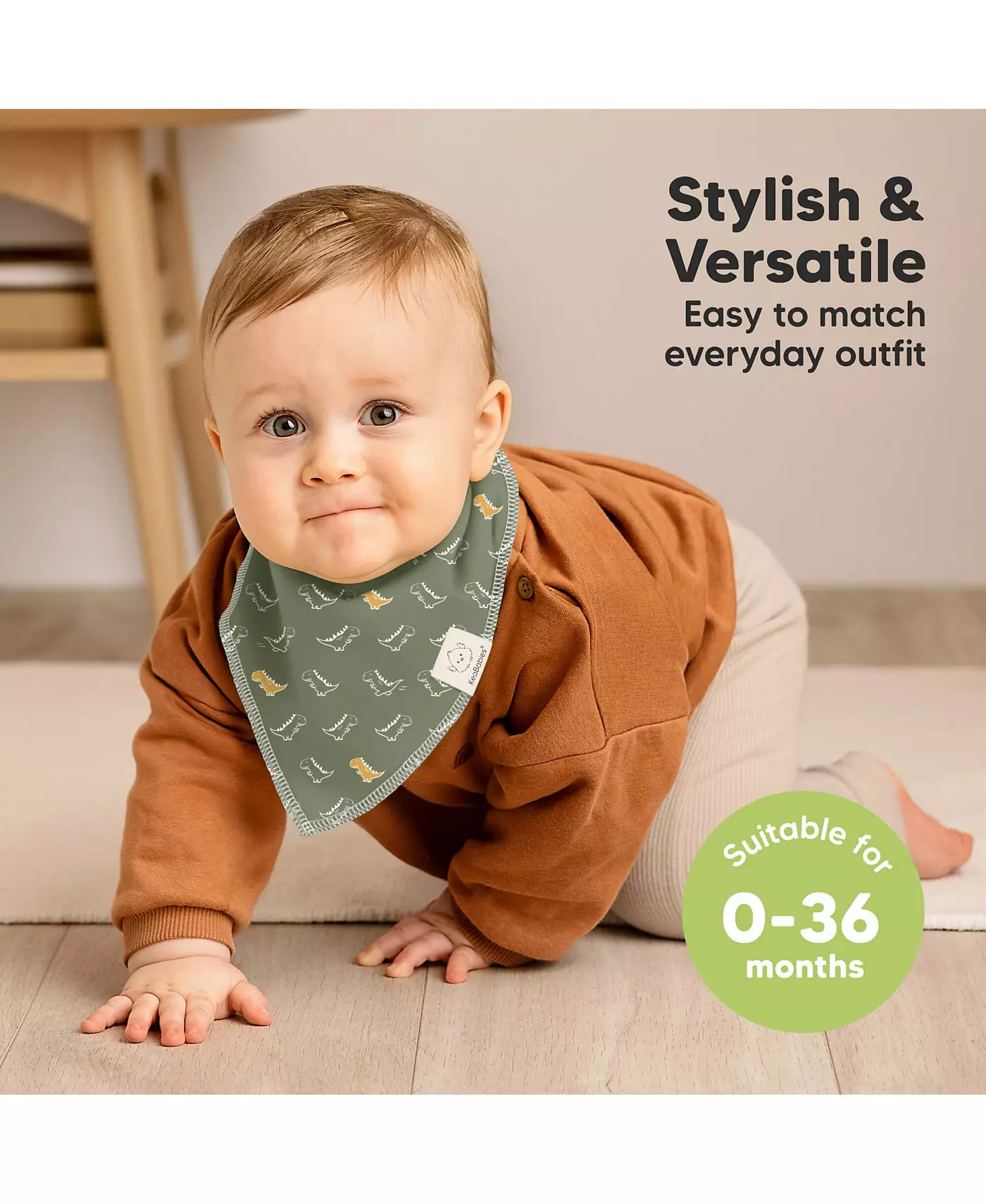 KeaBabies 8pk Детские нагрудники-банданы, детские слюнявчики для девочек, мальчиков, детские нагрудники для младенцев, новорожденных