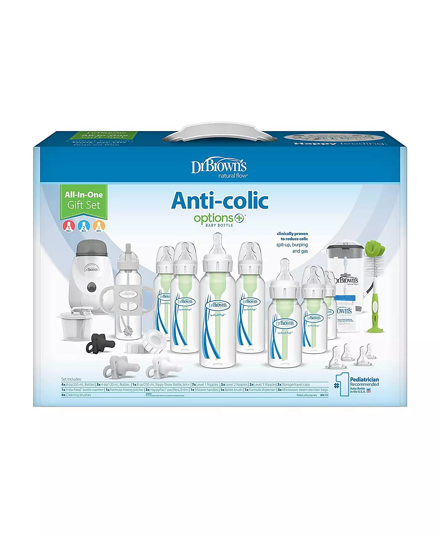 Dr. Browns Baby 38 предметов Natural Flow Options + подарочный набор для малышей «все в одном»