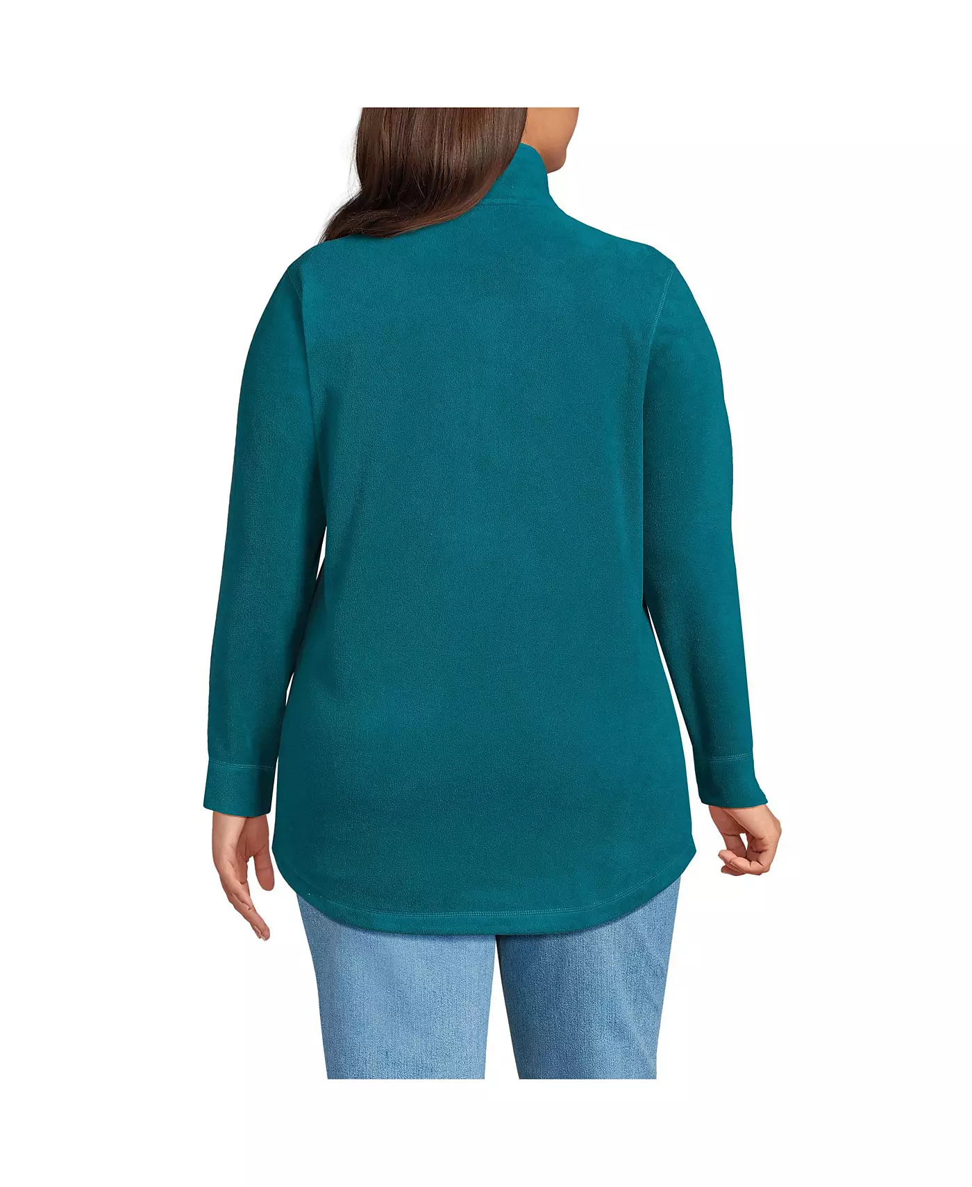 Туника-пуловер из флиса Lands' End Plus Size Anyweather с застежкой-молнией на четверть оборота