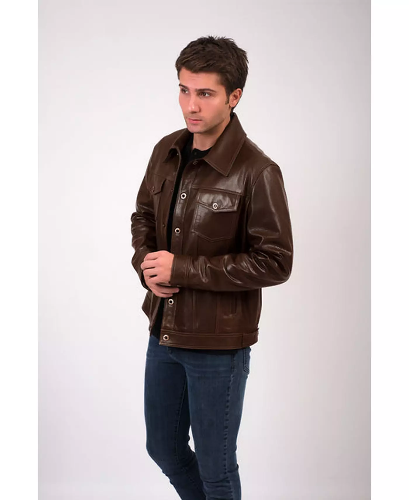 Мужская кожаная куртка Furniq UK, коричневая, создана для Macy's