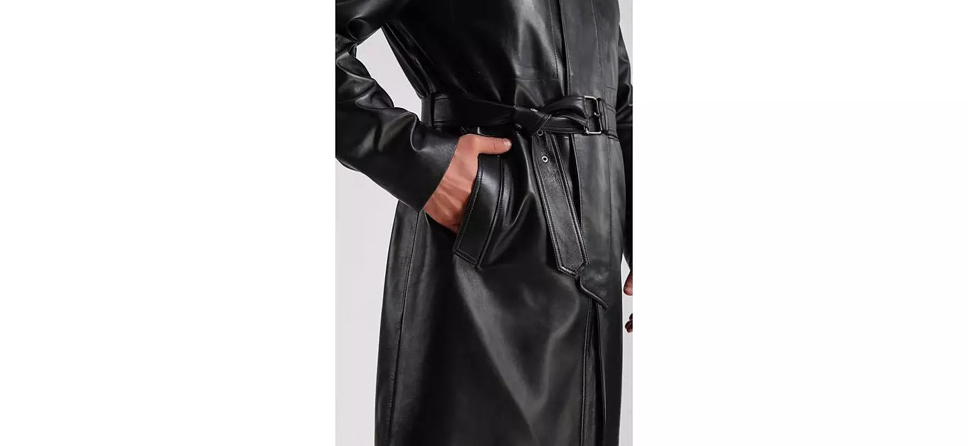 Мужской кожаный тренч Furniq UK