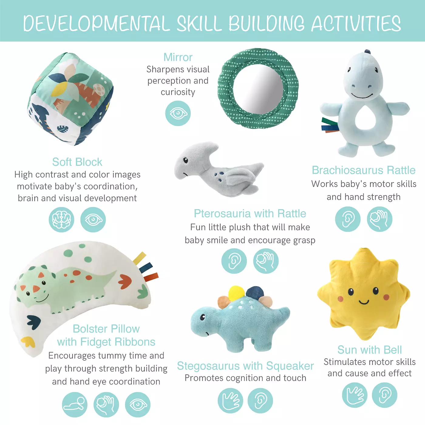 Peanutshell Dino 7-в-1 Игровой комплекс и игровой коврик для малышей