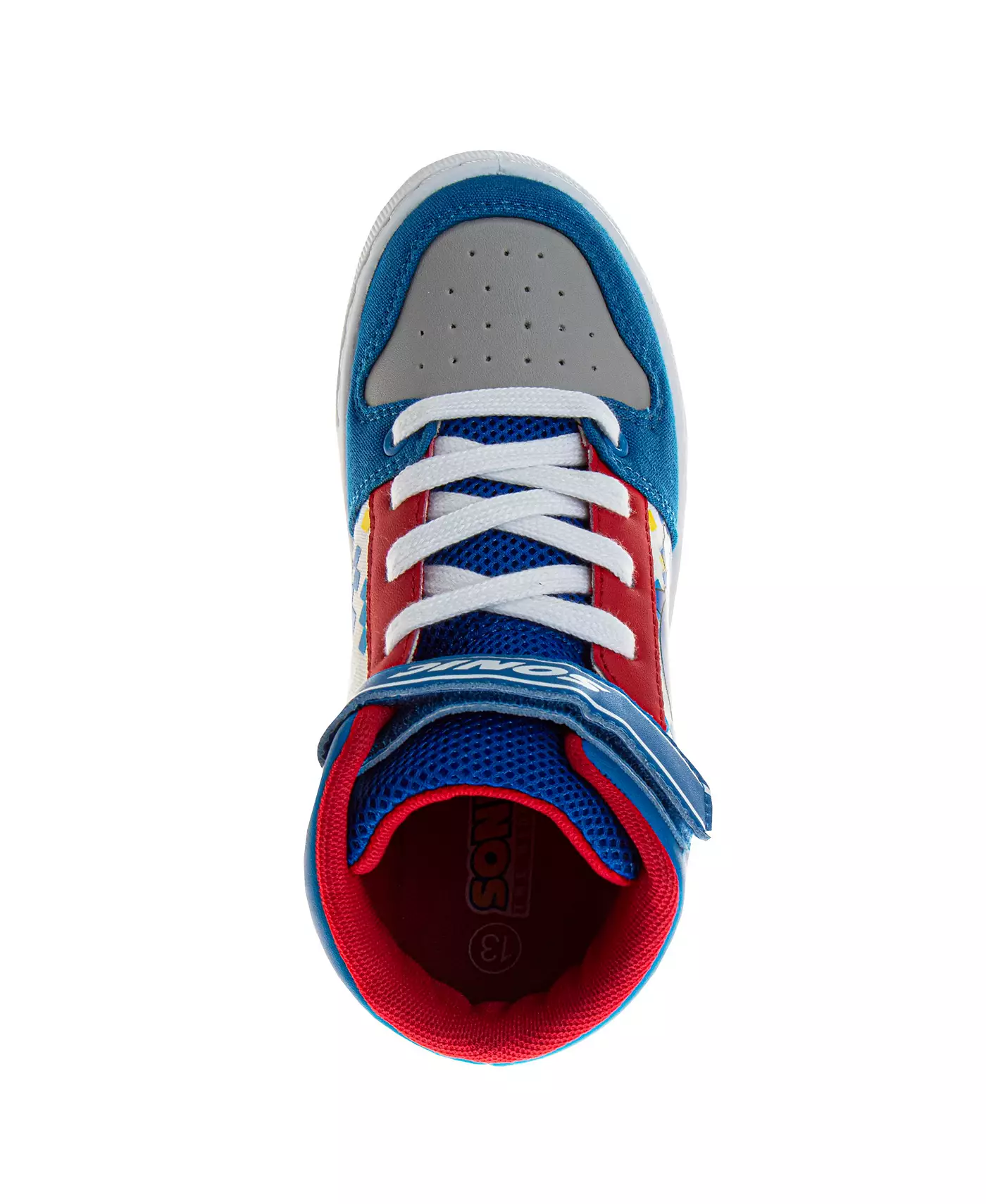 Sonic The Hedgehog Little and Big Boys Высокие парусиновые кроссовки с застежкой-липучкой