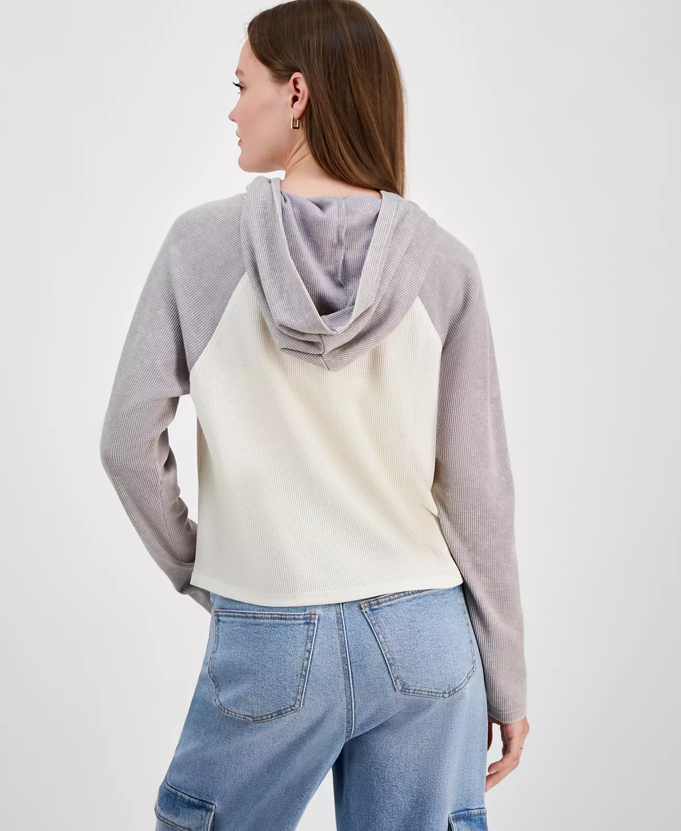 Толстовка Hippie Rose Juniors с цветными блоками и вафельной вязкой