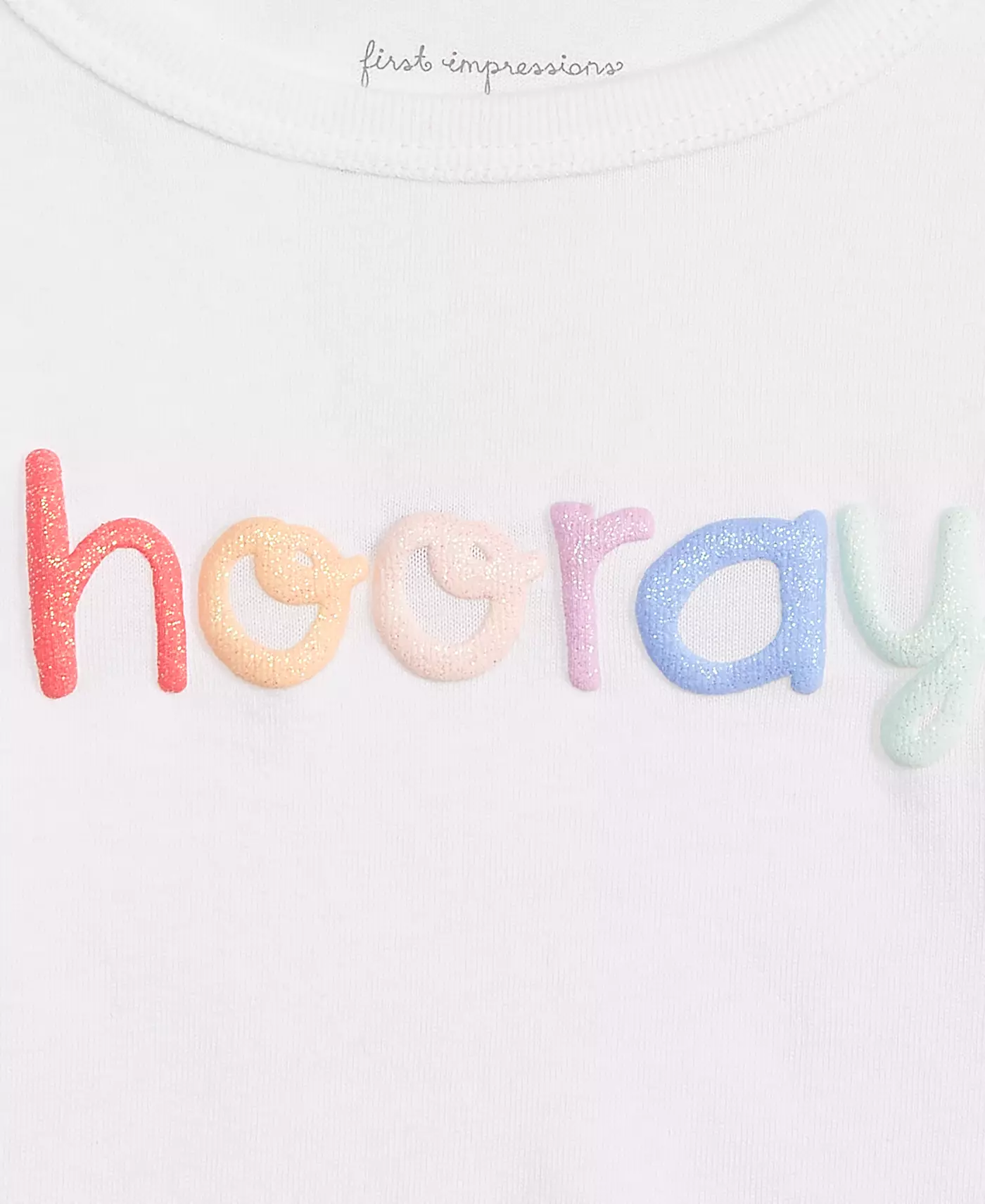 Футболка с длинными рукавами и принтом «Hooray» для девочек First Impressions Baby Girls, созданная для Macy's