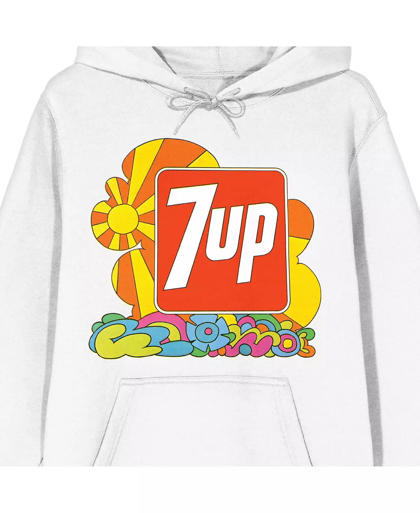 Мужская 7UP Colorful Doodle с длинным рукавом, белая, для взрослых, с капюшоном