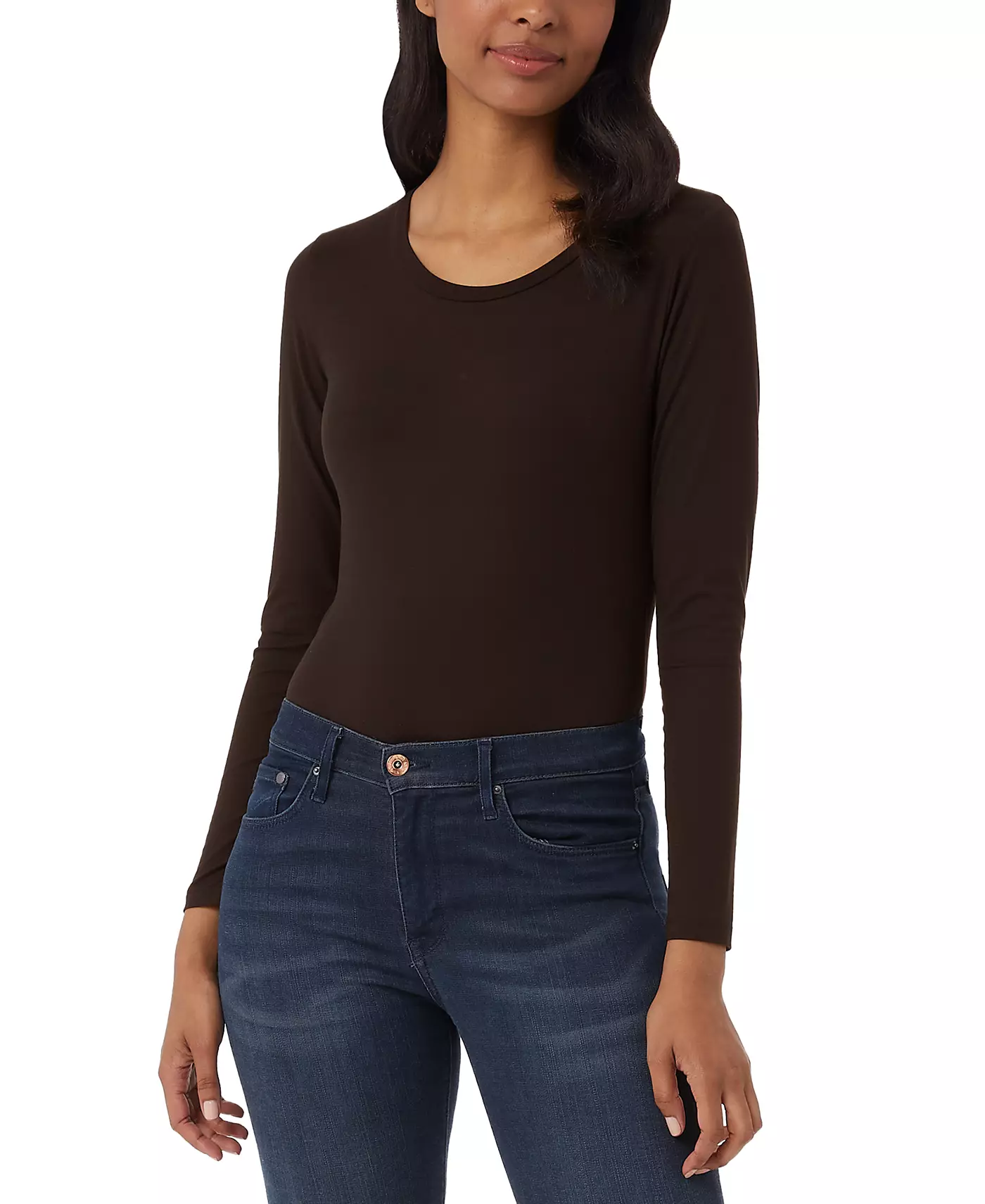 Женский боди с глубоким вырезом и длинными рукавами 32 Degrees