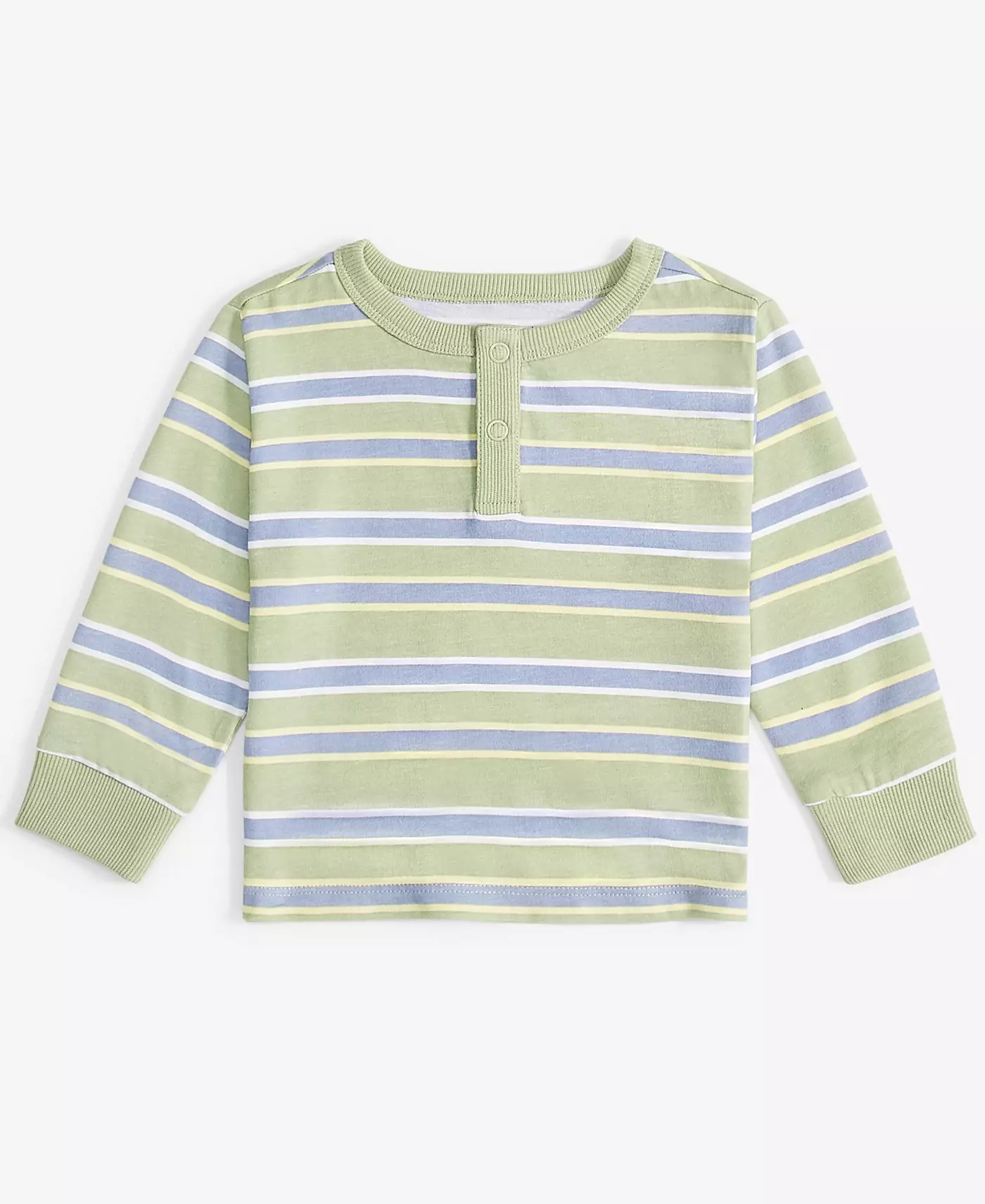 Футболка-хенли с длинными рукавами и полосками для мальчиков First Impressions Baby Boys, созданная для Macy's