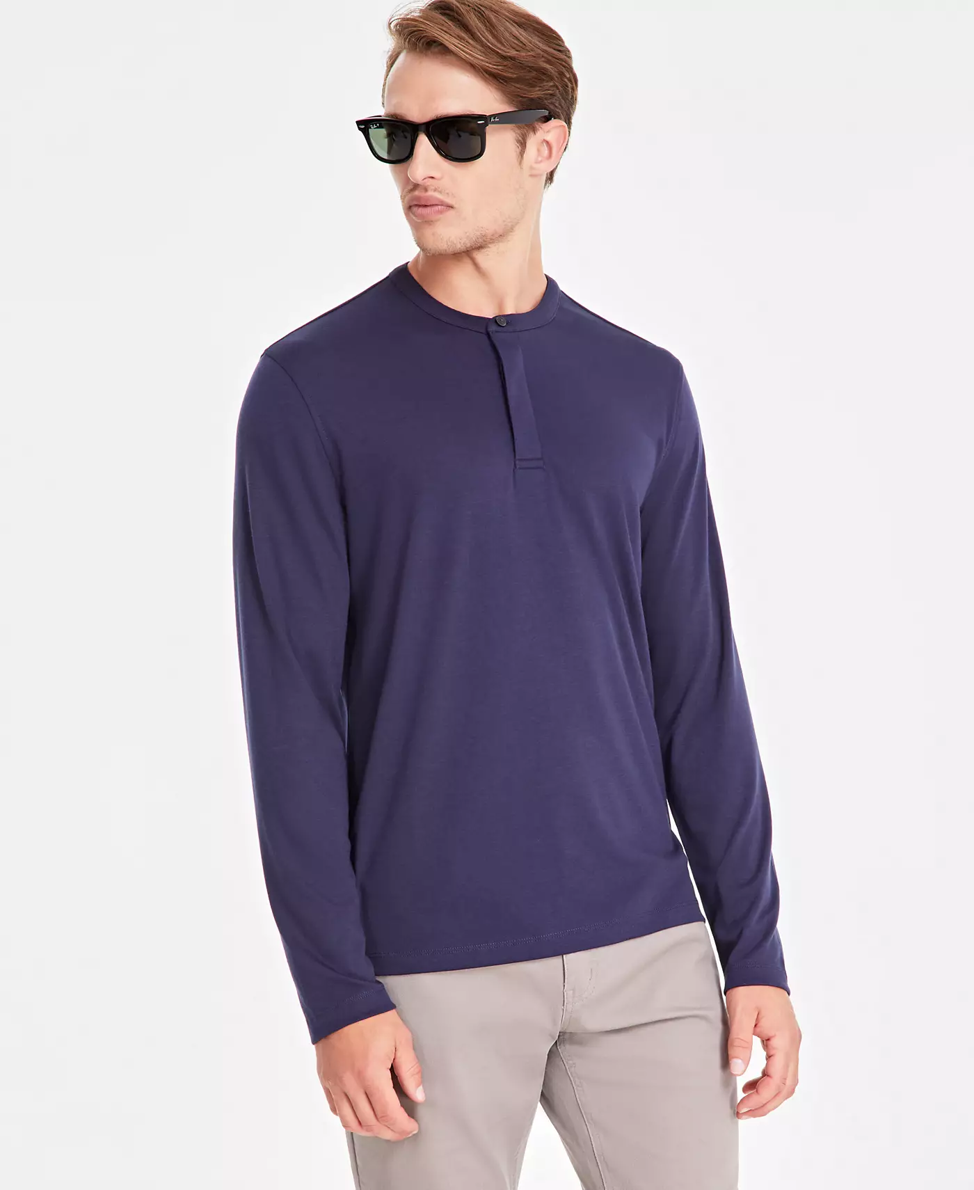 Мужская куртка Alfani Alfatech Solid Henley, созданная для Macy's