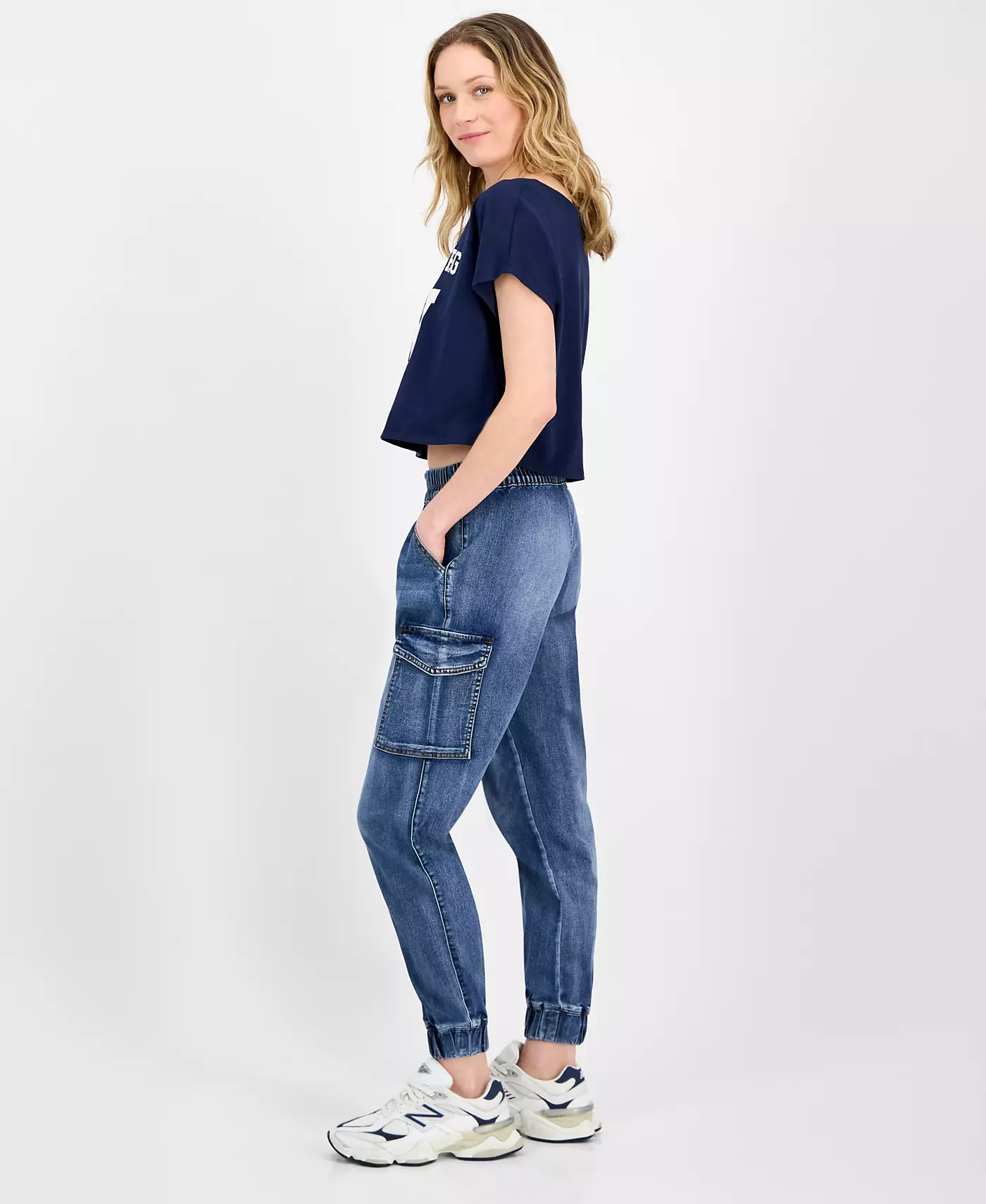 Джинсы-джоггеры Madden Girl Juniors со средней посадкой и двумя пуговицами