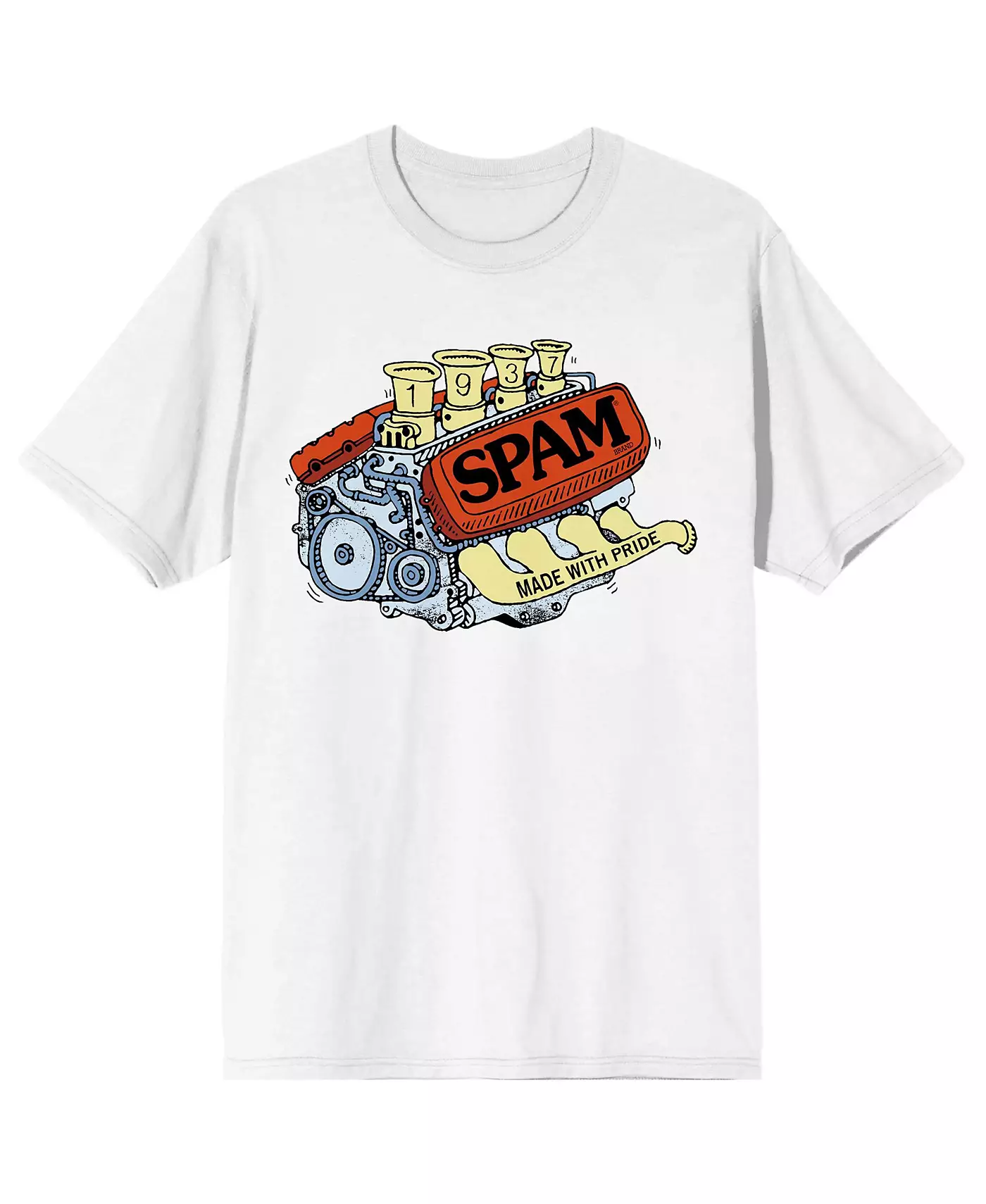 Футболка Spam Big & Tall Original 1937 Made With Pride Machine белая - 4XLB