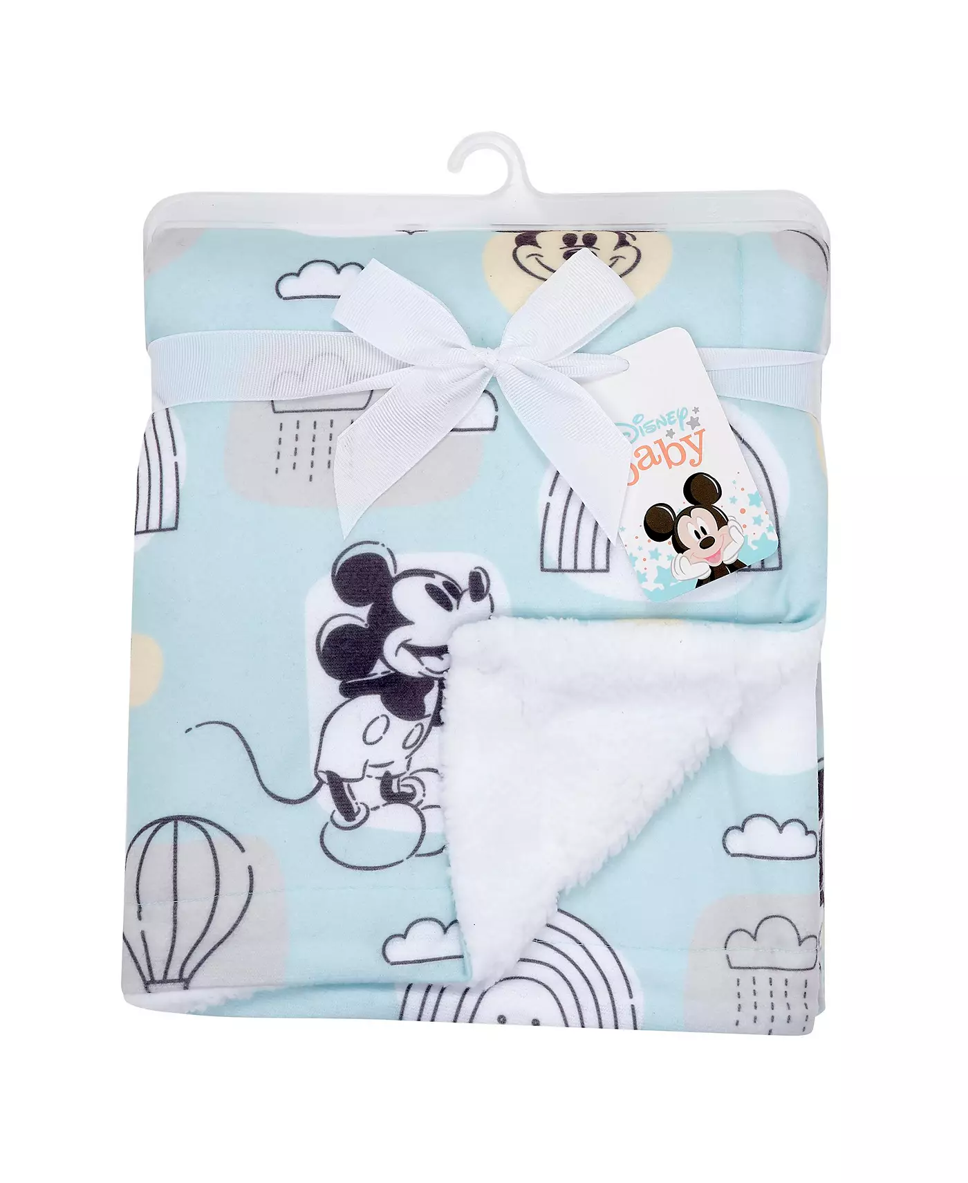 Мягкое детское флисовое одеяло Lambs & Ivy Disney Baby Classic с Микки Маусом синего/белого цвета