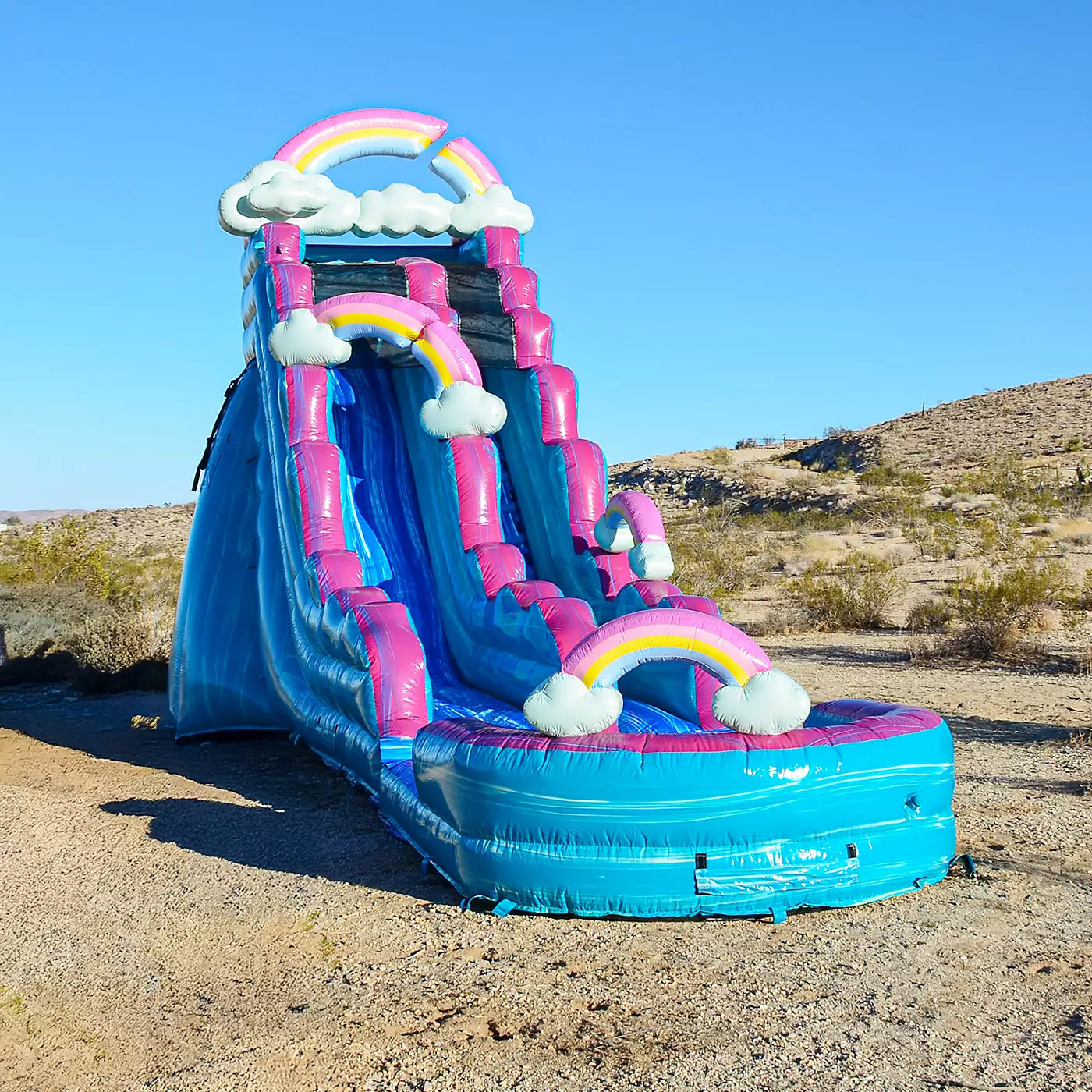 Jumporange Imperfectly Perfect Коммерческий класс Надувная водная горка с отсоединяемым глубоким бассейном для детей и взрослых (с нагнетателем), для использования на открытом воздухе и в помещении, для влажного и сухого использования, высокая надувная во