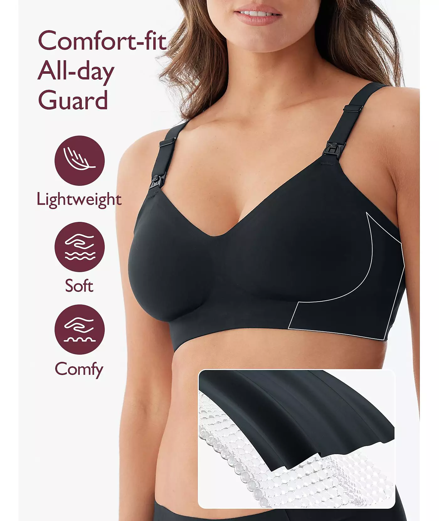 Бесшовный бюстгальтер для кормления Momcozy Maternity YN21