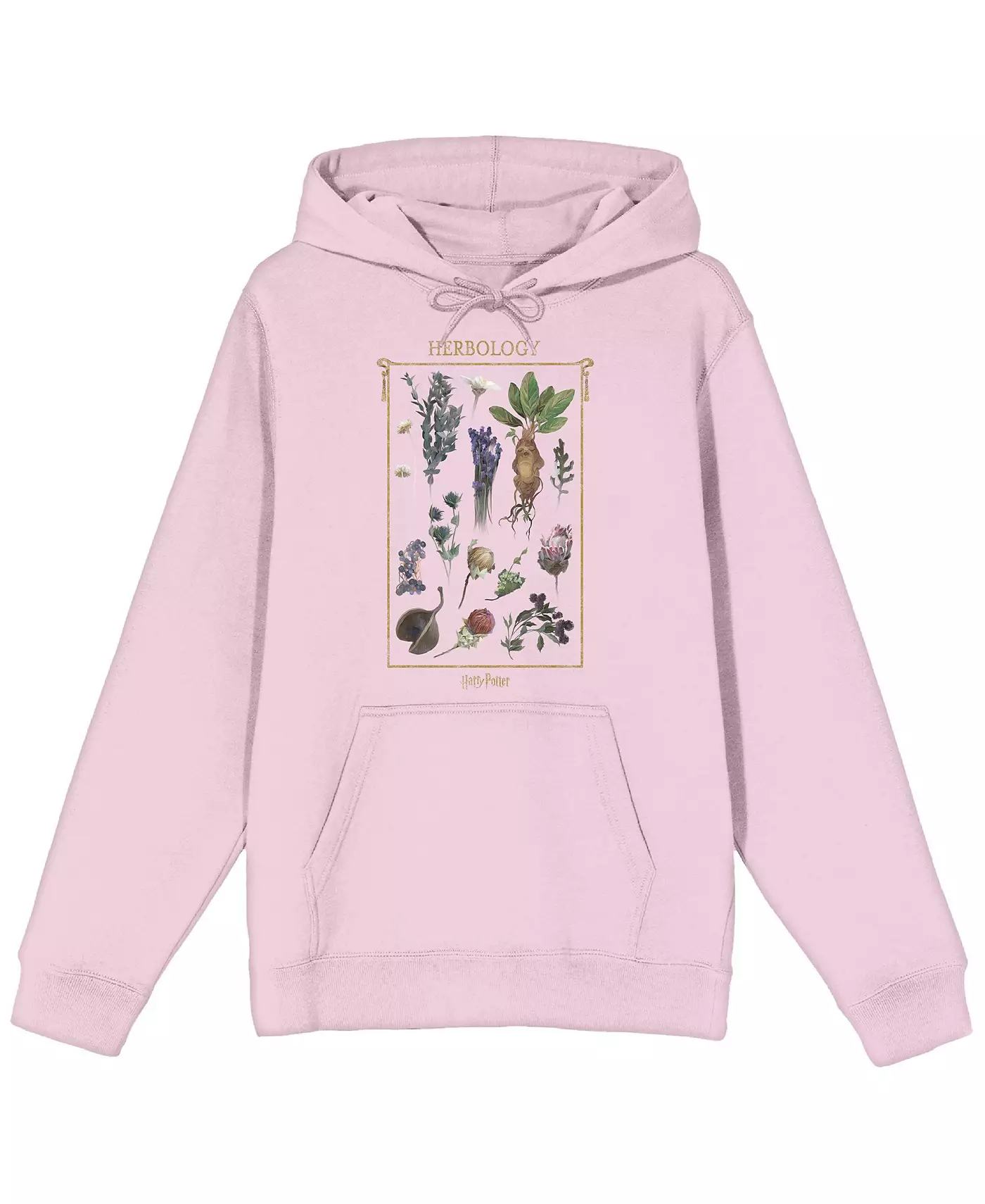 Мужская толстовка с капюшоном и длинными рукавами «Harry Potter Herbology» с изображением масляной живописи Cradle Pink - Large