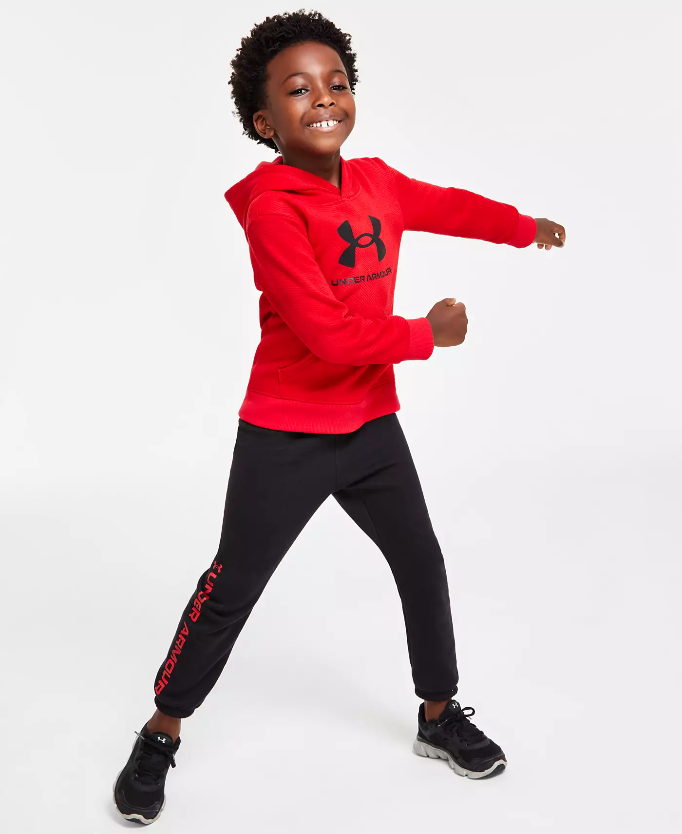 Футболка с логотипом Under Armour Big & Little Boys, толстовка с капюшоном, флисовые штаны и комплекты, подходящая одежда