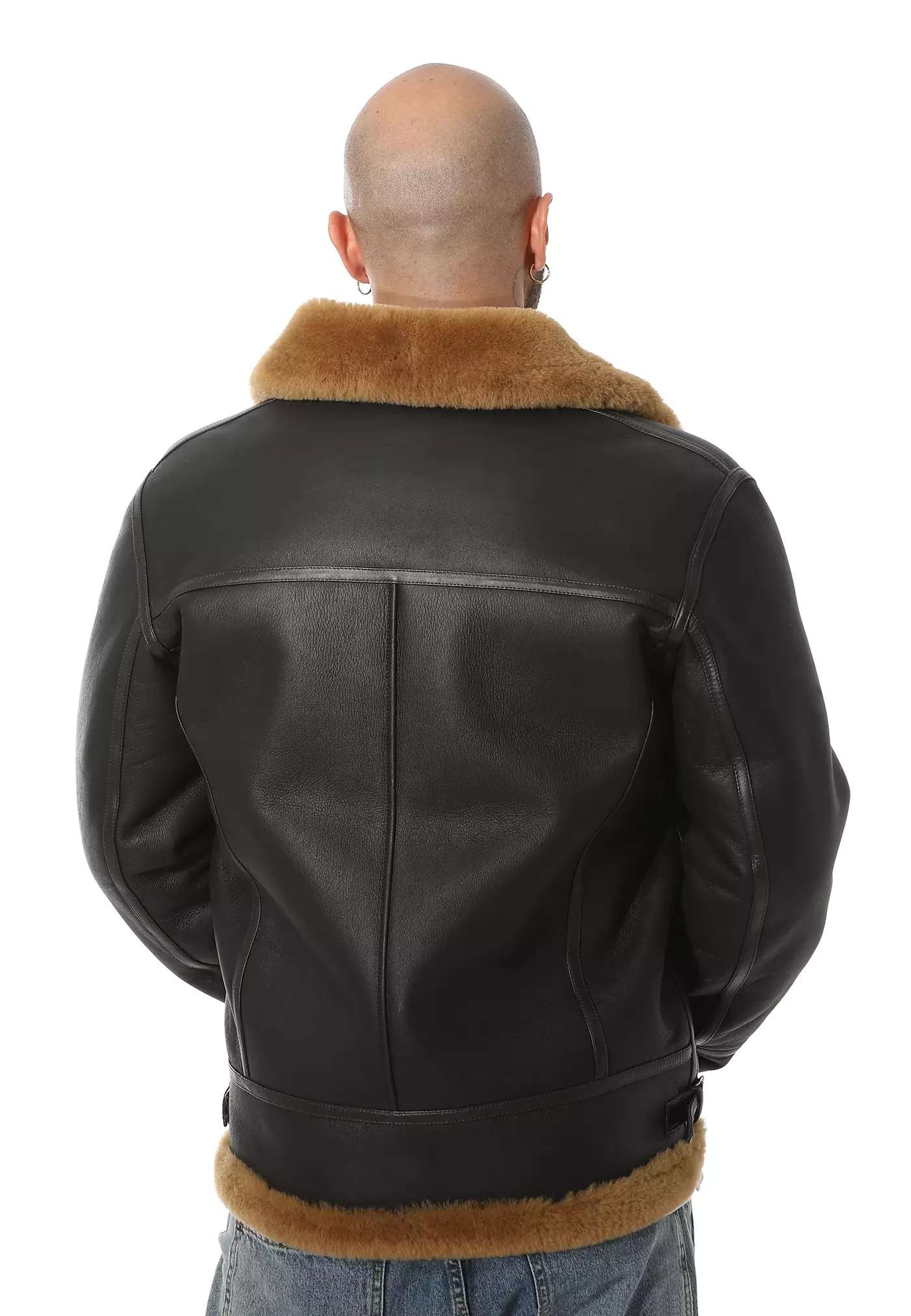 Мужская куртка Furniq UK Shearling RAF B3 Aviator, шелковисто-коричневая с рыжей шерстью