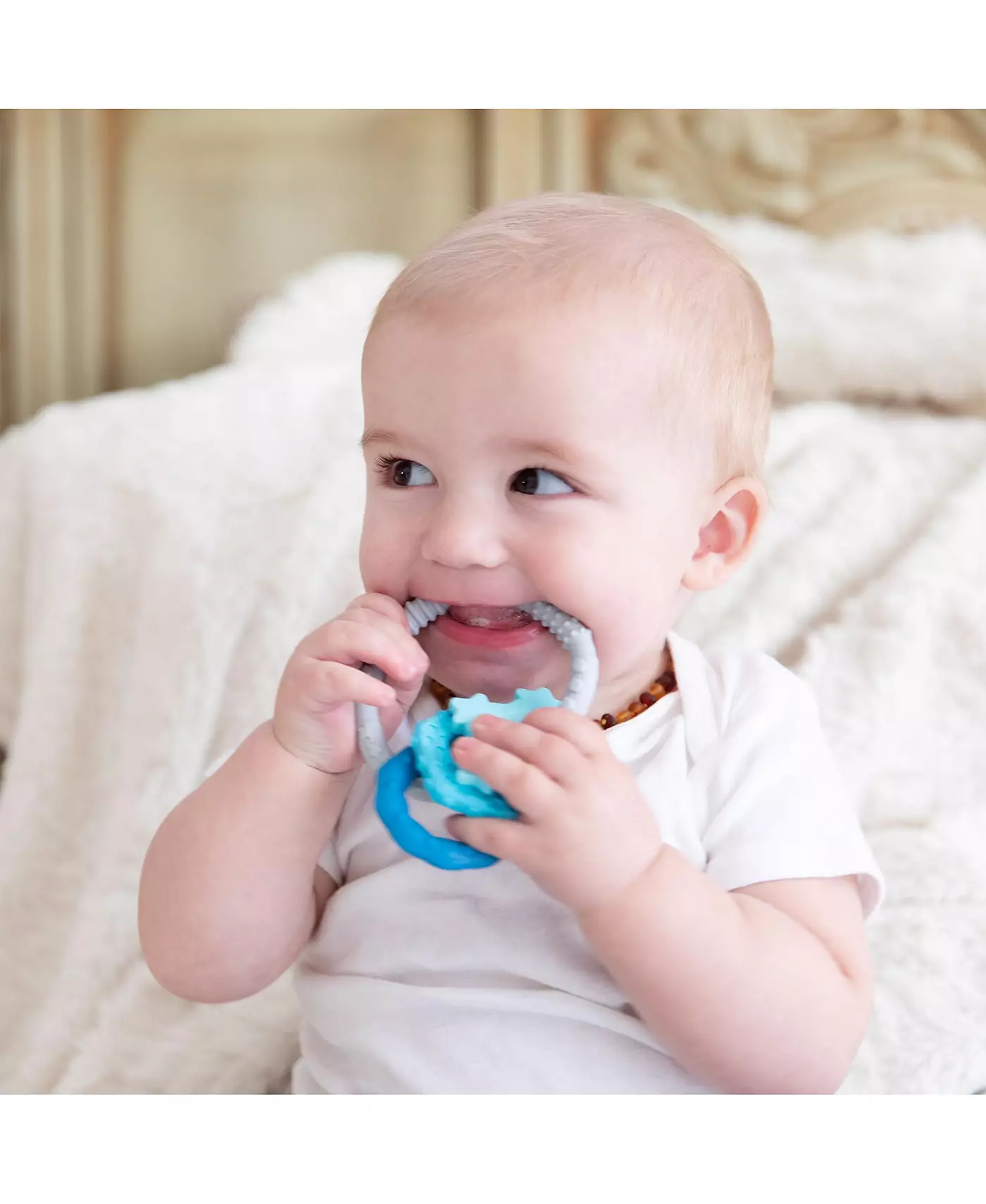 Bumkins Baby Girls Три текстурированных цепких зубных брелока