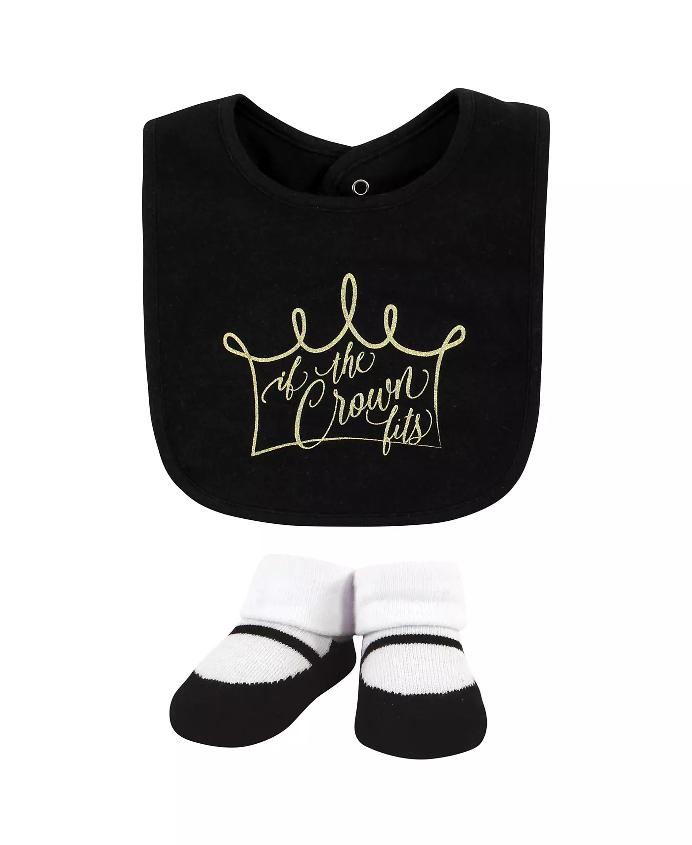 Хлопковые нагрудники и носки для девочек Yoga Sprout Baby Girl, корона, один размер